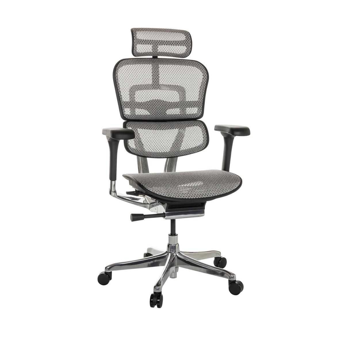 Drehstuhl Ergohuman I - Silberfarben/Hellgrau, Basics, Kunststoff/Textil (69/119-144/65cm) - MID.YOU