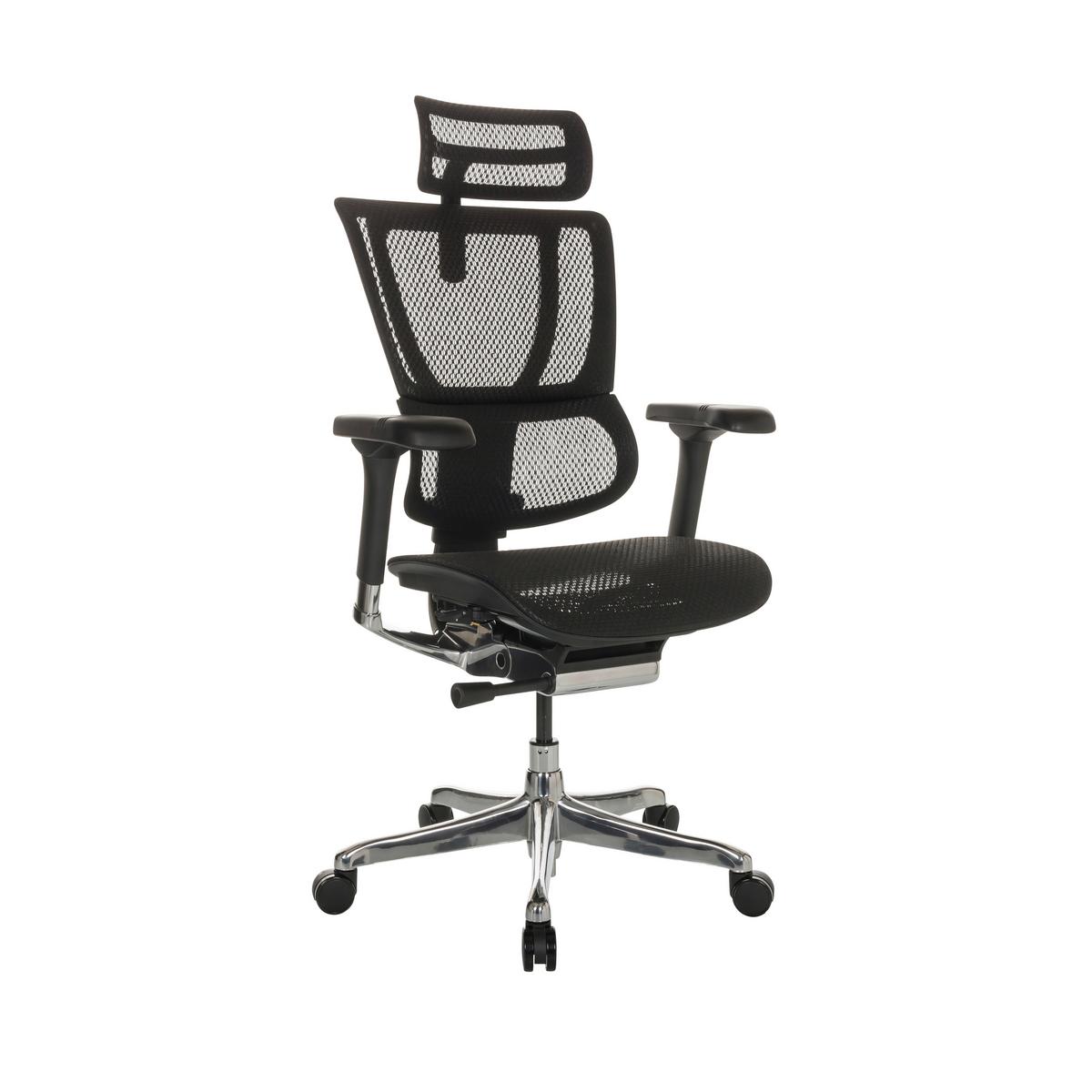 Drehstuhl Ergohuman Slim I - Silberfarben/Schwarz, Basics, Kunststoff/Textil (69/116-138/66cm) - MID.YOU