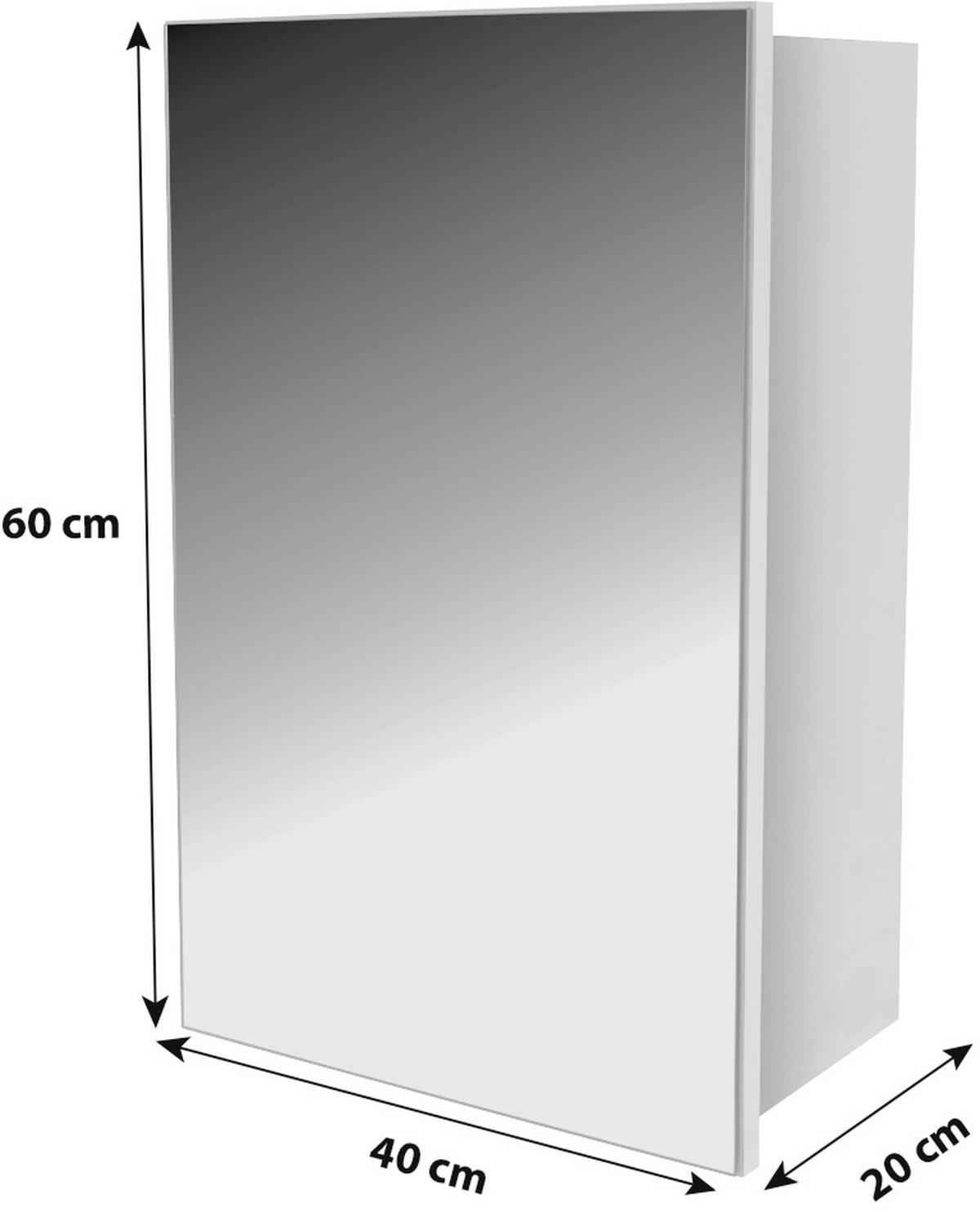 Wandregal Tom 1 Tür B/h/t: 40x60x20 Cm Weiß - Weiß, MODERN, Glas/Holzwerkstoff (40/60/20cm)