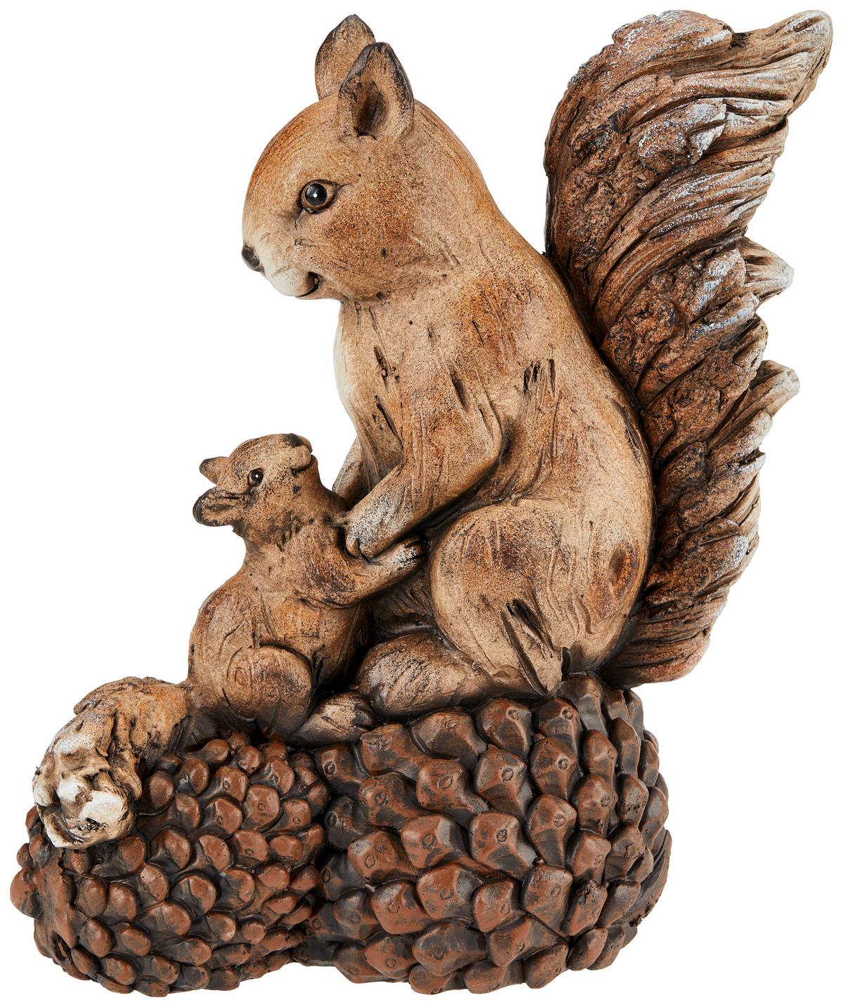 Dekofigur Eichhörnchen H: 37,7 Cm Naturstein Für Indoor - Braun, KONVENTIONELL, Stein (32,3/19/37,7cm) - Ondega