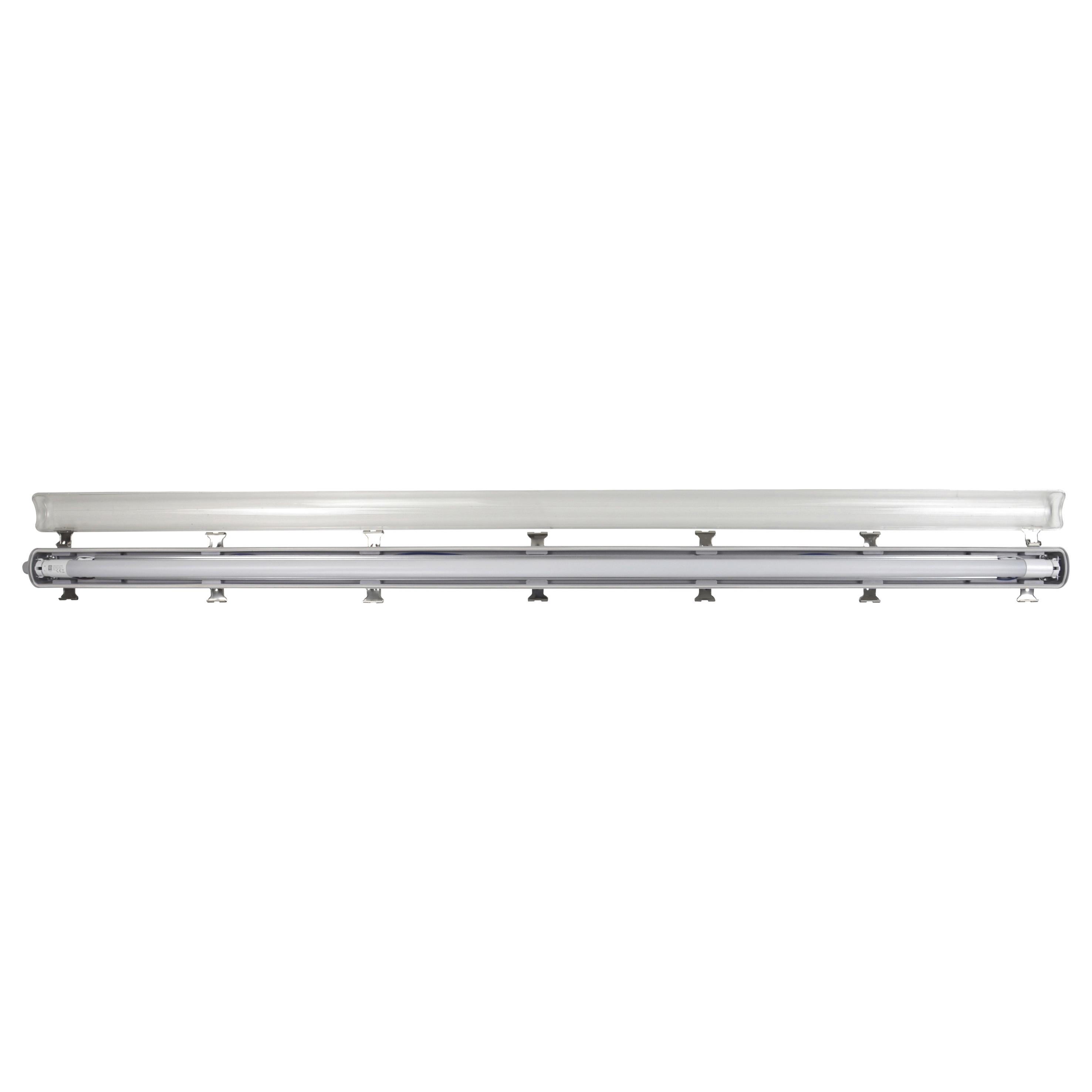 Led-deckenleuchte L: 156,8 Cm, Für In- Und Outdoor - Grau, Basics, Kunststoff (156,8/6,2/5,2cm)