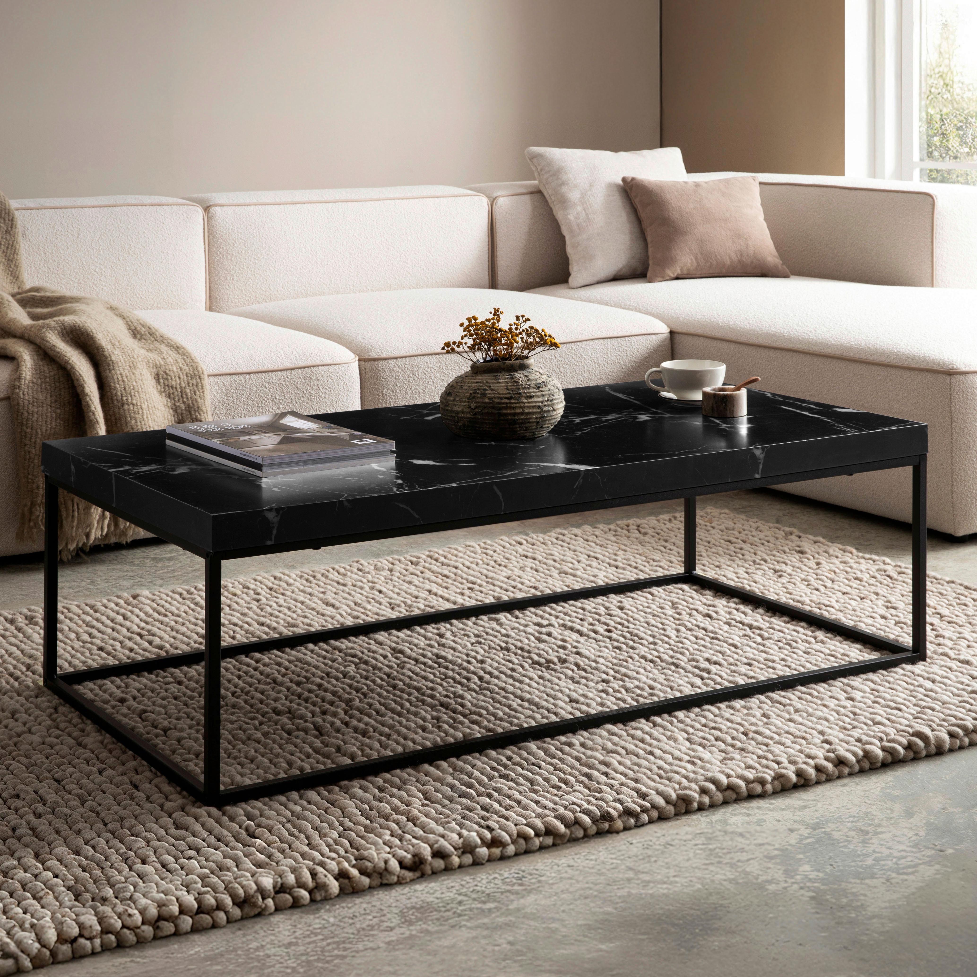 Konferenčný stolík čierna - čierna, Design, kov/kompozitné drevo (120/60/38cm) - Livetastic