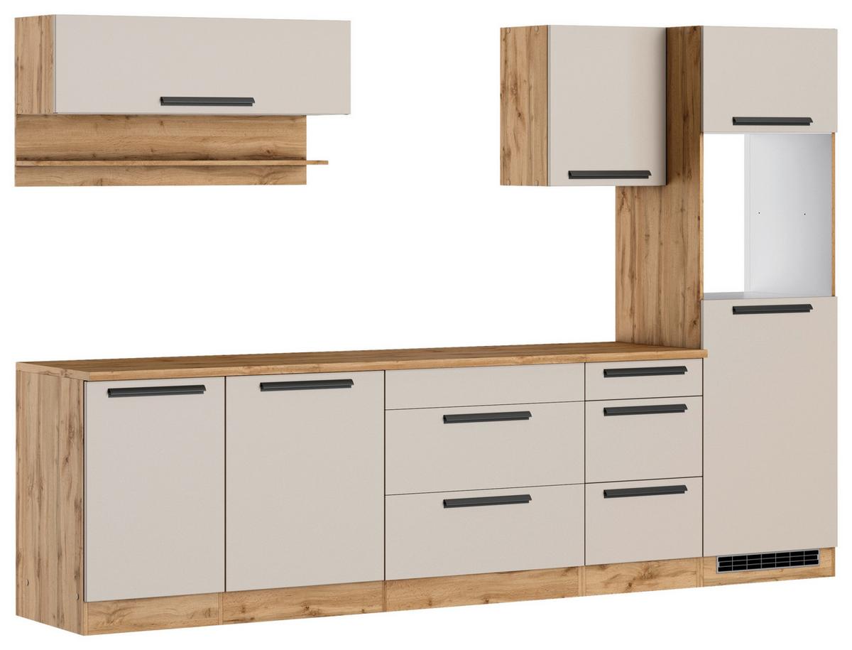 Küchenleerblock Aveiro Kaschmir/Eiche Wotan B: 300cm - Kaschmir/Eiche Wotan, Trend, Holzwerkstoff (300cm) - Held