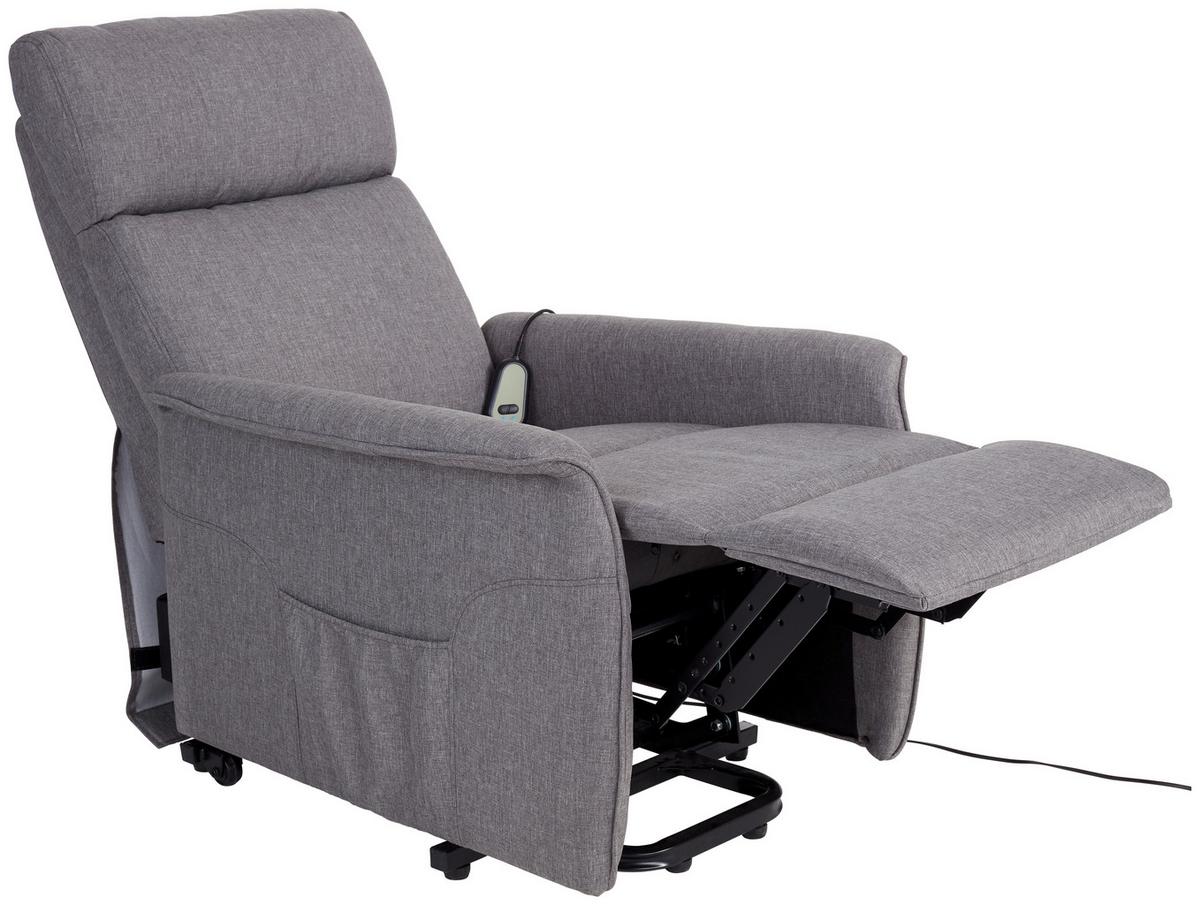 Fernsehsessel Elektrisch Graham Stoffbezug Grau - Grau, KONVENTIONELL, Textil/Metall (66/80-97/90-159,5cm) - Luca Bessoni