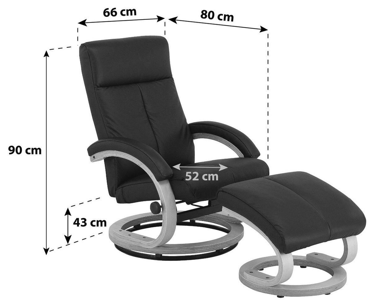 Fernsehsessel mit Fußhocker Niklas Webstoff Dunkelgrau - Dunkelgrau/Naturfarben, MODERN, Holz/Textil (66/98-86/80-110cm) - Ondega