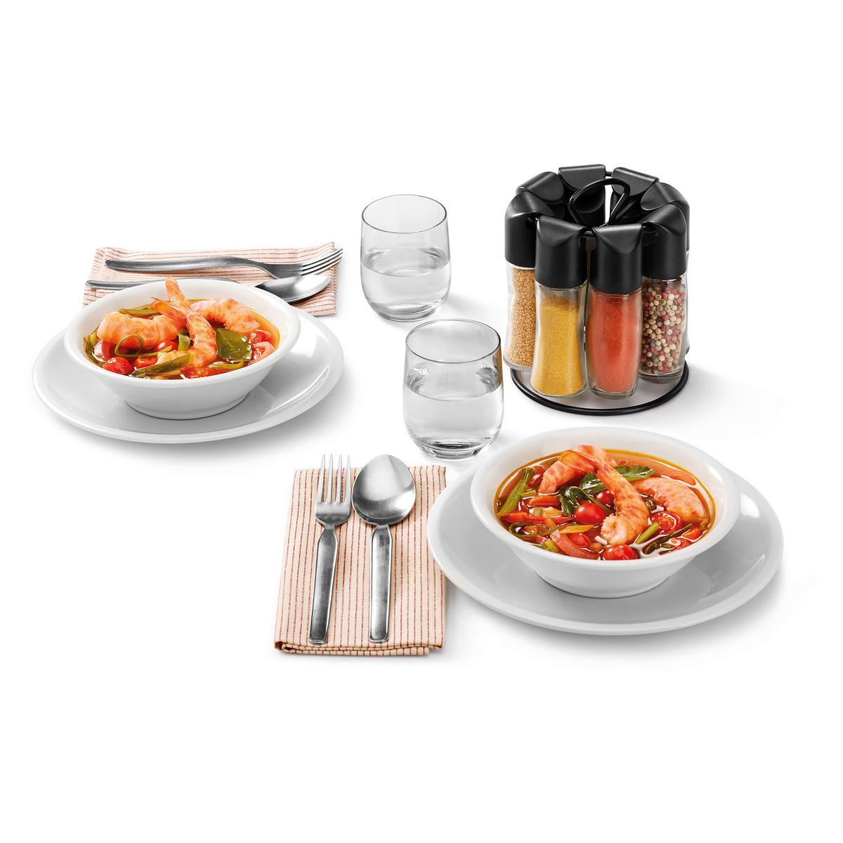 Gewürzregal aus Glas und Kunststoff BxH: 15,2x17,2 cm - Transparent/Schwarz, Basics, Glas/Kunststoff (15,2/17,2/15,2cm) - Metaltex