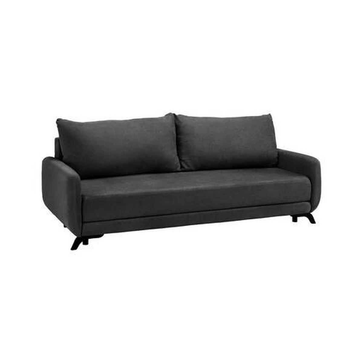 Praktická rozkladacia pohovka Oliver, antracit - čierna/farba akácie, Modern, drevo/textil (220/74/93cm) - Bessagi Home
