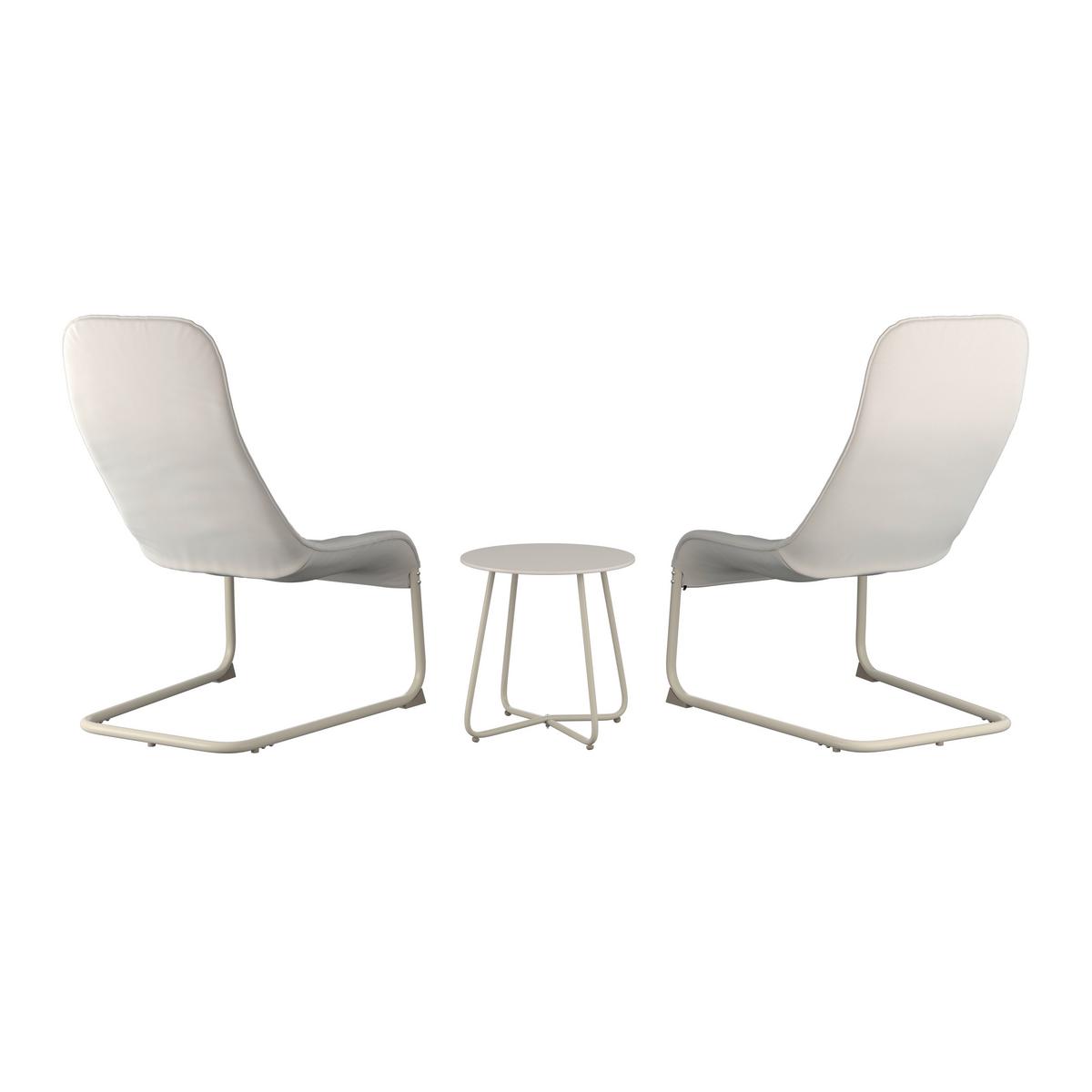 Dining-loungeset San Jose - Beige/Weiß, MODERN, Textil/Metall (67,5/45/106,5/45cm) - Beldano