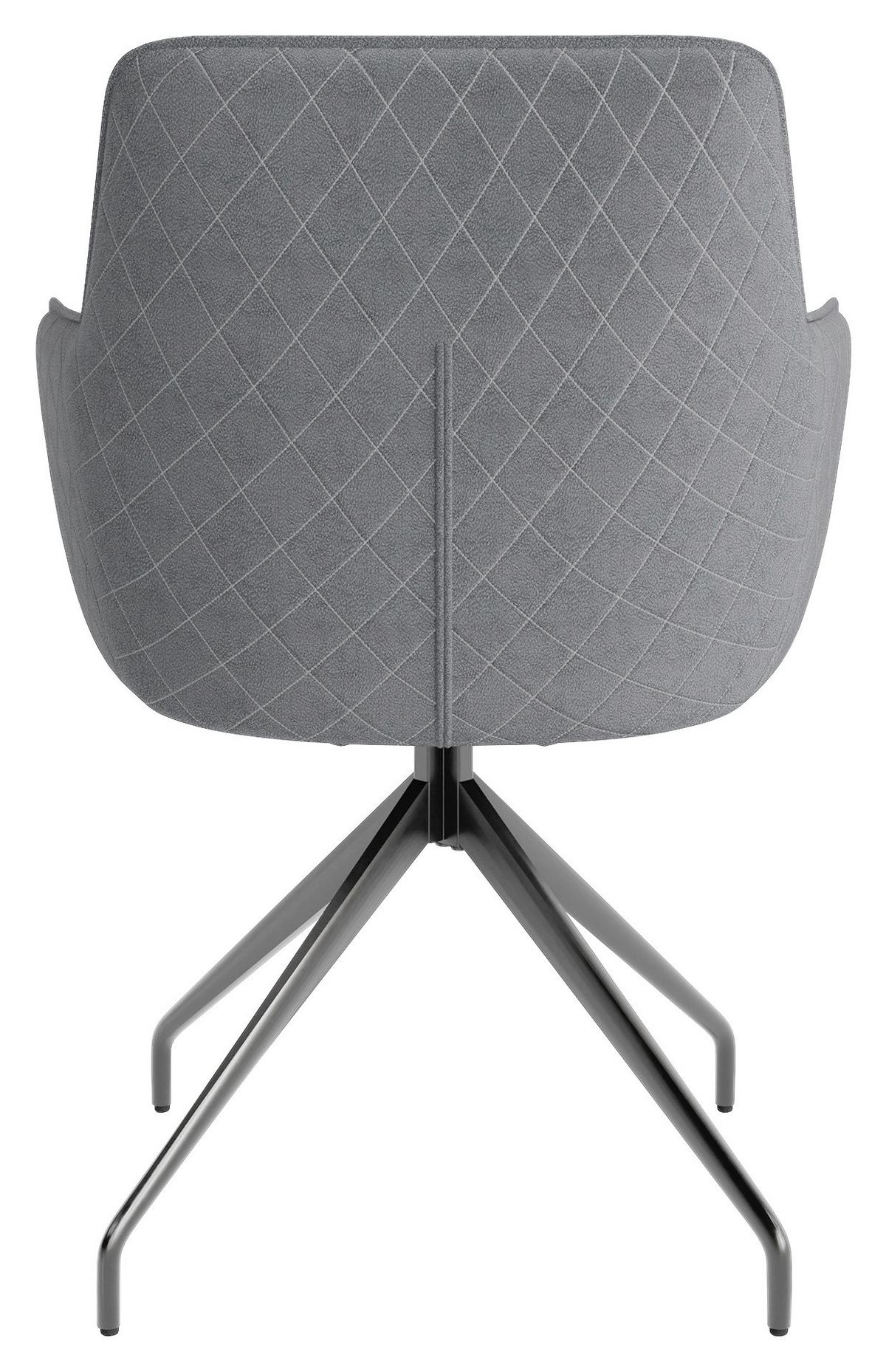Stuhl-set Memphis - Schwarz/Grau, MODERN, Textil/Metall (62/96/60cm) - MID.YOU