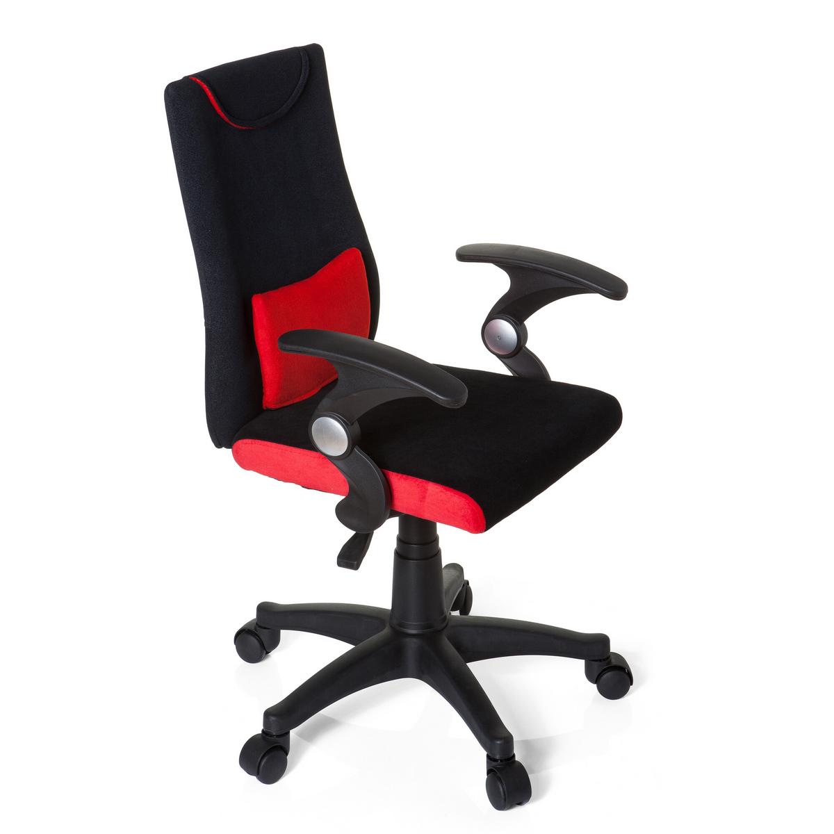 Jugenddrehstuhl Kiddy Pro Al Rot/Schwarz - Rot/Schwarz, Basics, Kunststoff (50/87-97/40cm) - MID.YOU