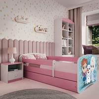 Kinder-/Juniorbett Babydreams Inkl. Matratze 80x160 - Pink/Birkefarben, MODERN, Holz/Holzwerkstoff (80/160cm) - MID.YOU