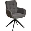 Armlehnstuhl Naim Grau B: 60 Cm, 180 ° Drehbar - Schwarz/Grau, KONVENTIONELL, Holz/Textil (60/93/66cm) - MID.YOU