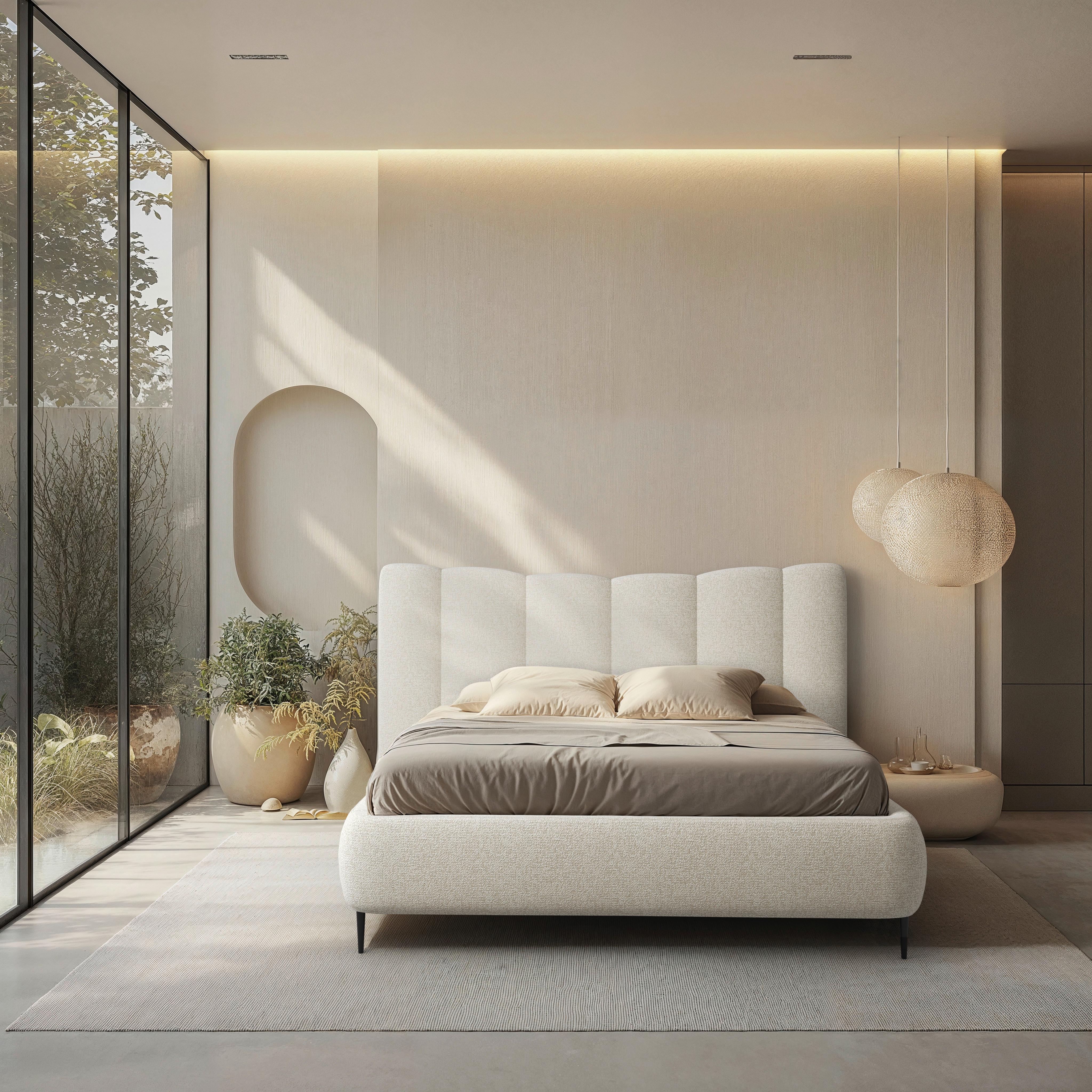 Polsterbett Nook 140x200 cm Creme - Creme, MODERN, Holz/Holzwerkstoff (140/200cm) - MID.YOU