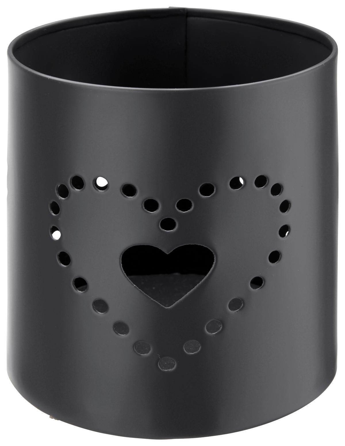 Laterne D/H: ca. 7,5/9cm, Samira - Schwarz, MODERN, Metall (7,5/9cm) - Luca Bessoni