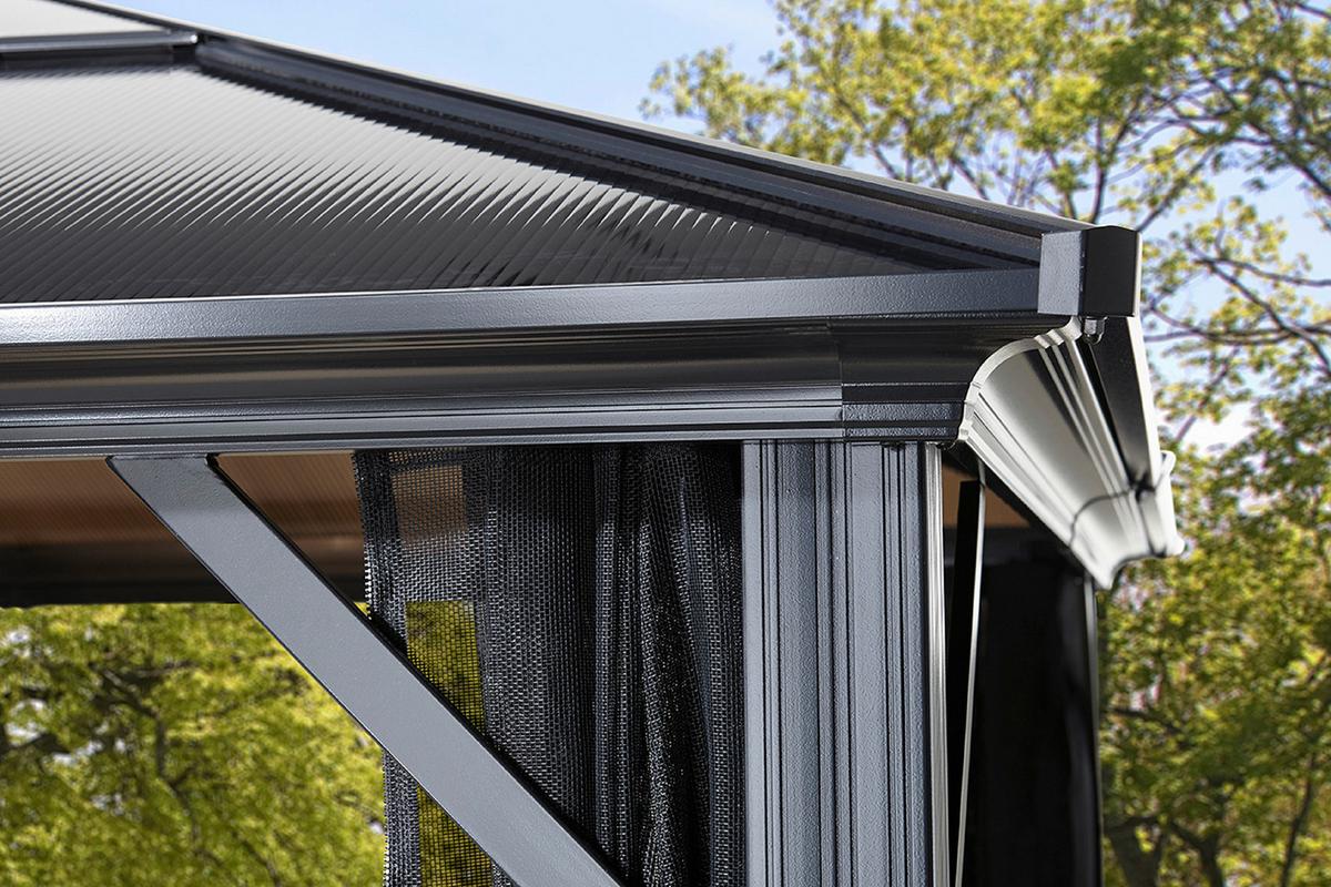 Pavillon Meridien 485x365 Cm Wetterfest Gartenpavillon - Anthrazit, Basics, Kunststoff/Metall (485/270/365cm)