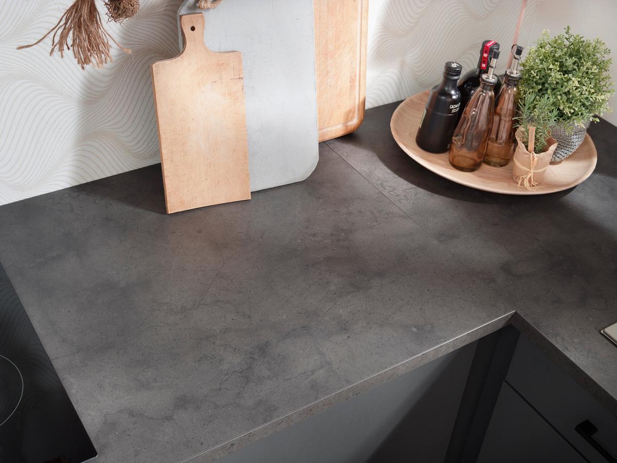 Eckküche Oliver Dunkelgrau S: 370x172cm - Dunkelgrau/Grau, Design, Holzwerkstoff (370/172cm) - Respekta