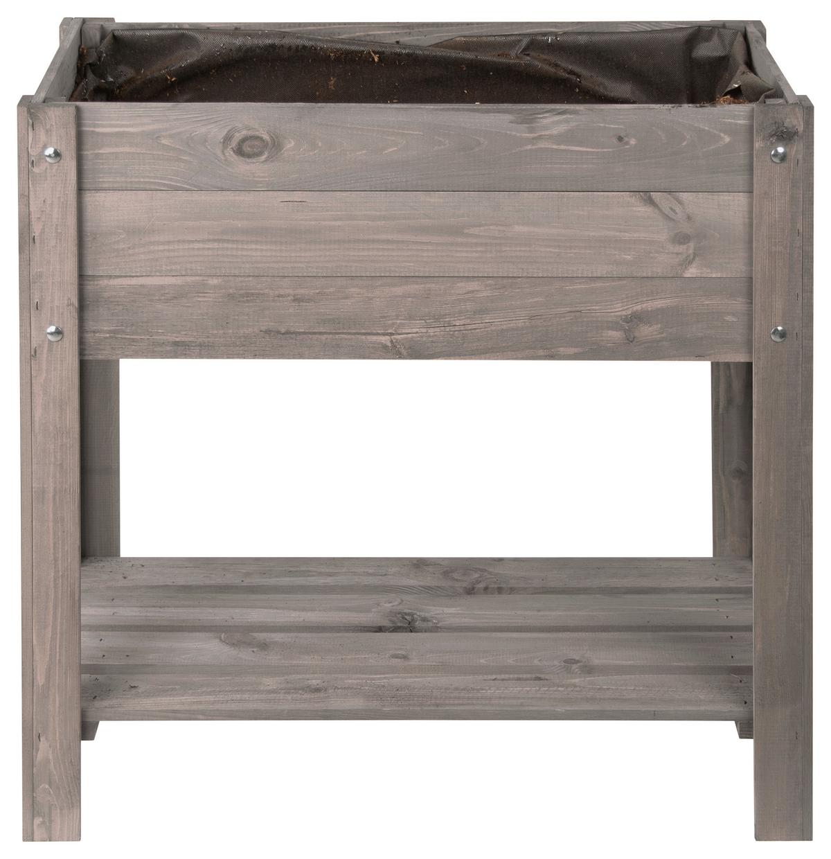 Hochbeet Echtholz Kiefer 80,5x78,5x40 cm Anthrazit - Anthrazit, Basics, Holz (80,5/78,5/40cm)
