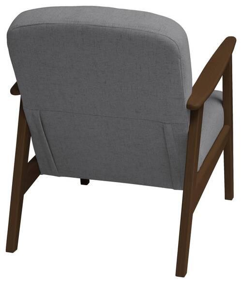 Sessel Retro - Dunkelbraun/Grau, Natur, Holz/Textil (63/78/78cm) - Livetastic