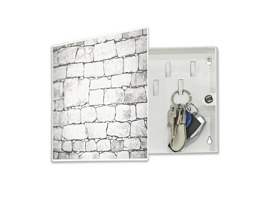 Schlüsselkasten Mauer - Weiß, MODERN, Metall (28/19/4cm) Schlüsselkasten Mauer - Weiß, MODERN, Metall (28/19/4cm)