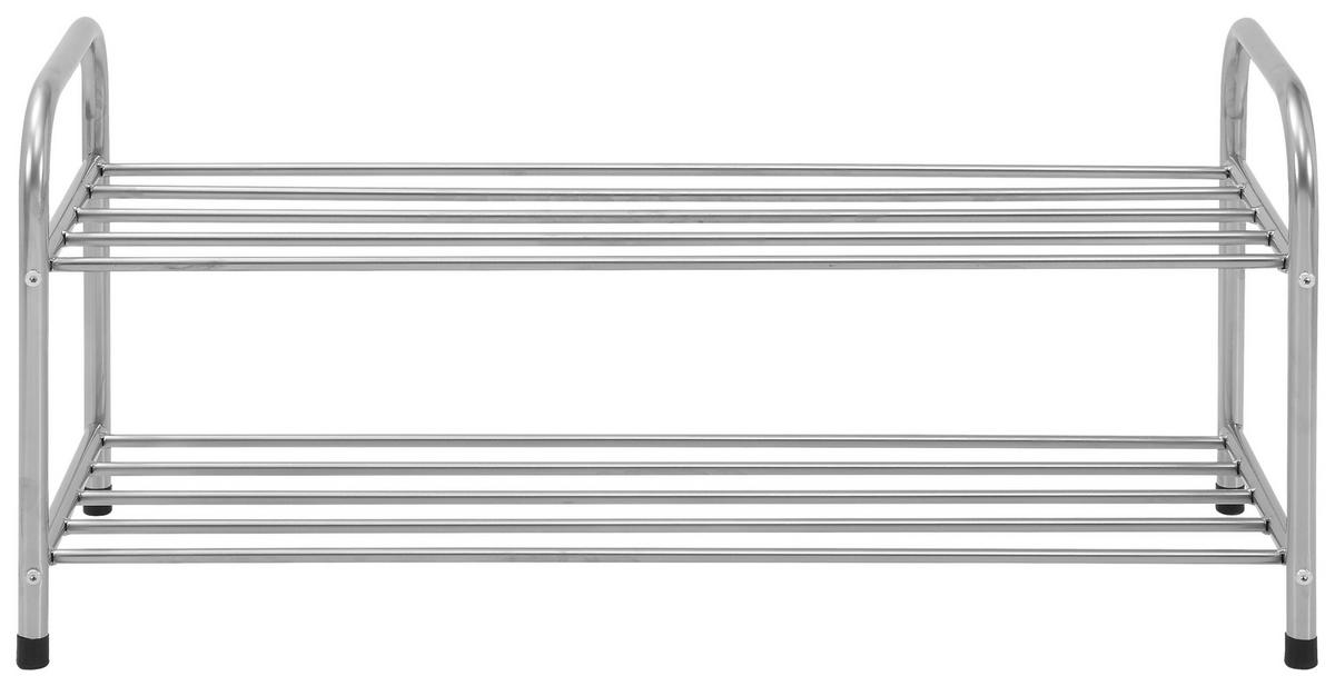 Schuhregal Rogger 2 Ablagen 8 Paar Silber H: 38 cm - Silberfarben, MODERN, Metall (82/38/33cm)