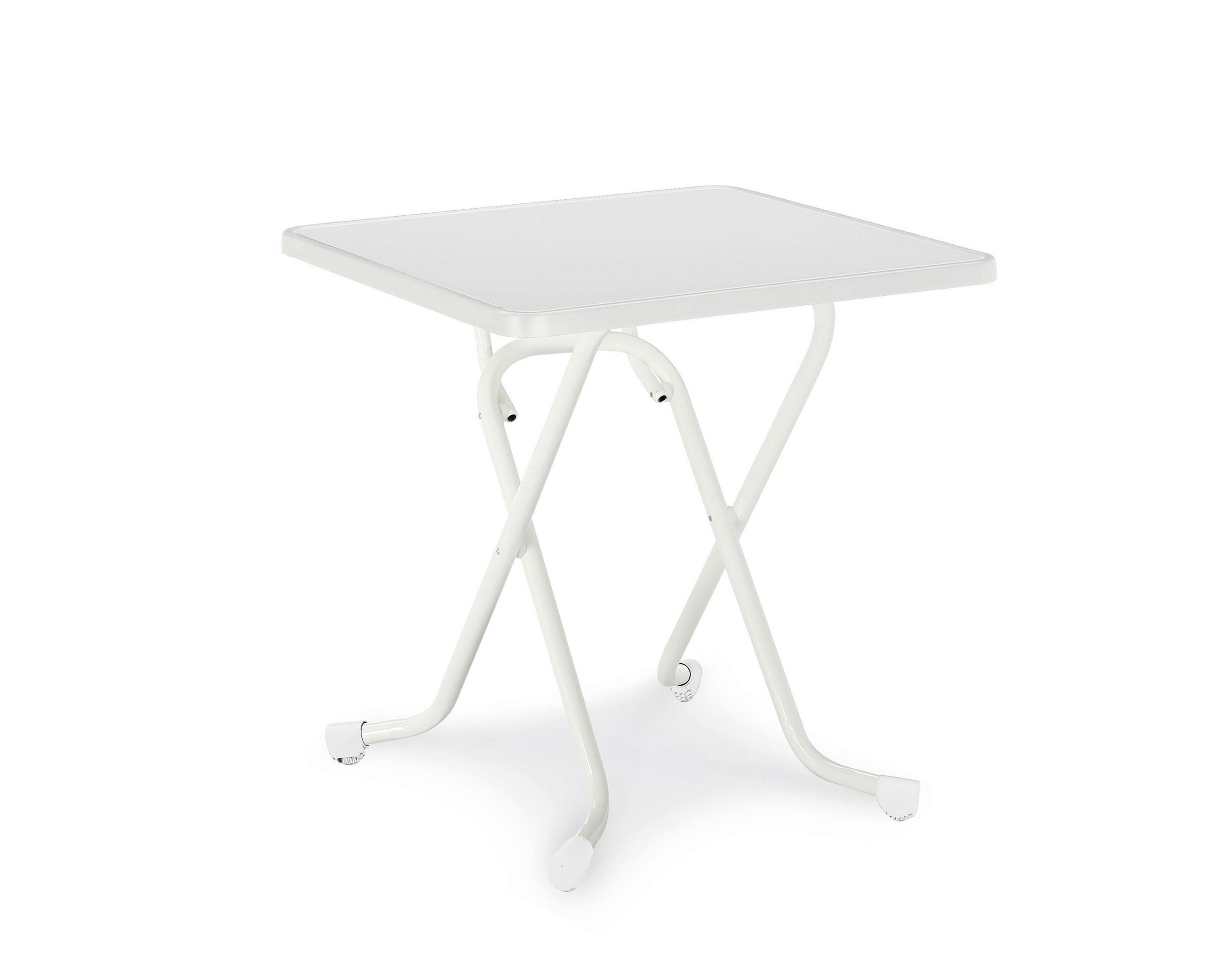 GARTENKLAPPTISCH MADRID –KLAPPTISCH QUADRATISCH - Weiß, Basics, Holz/Metall (67/67/73cm) - Gardenson