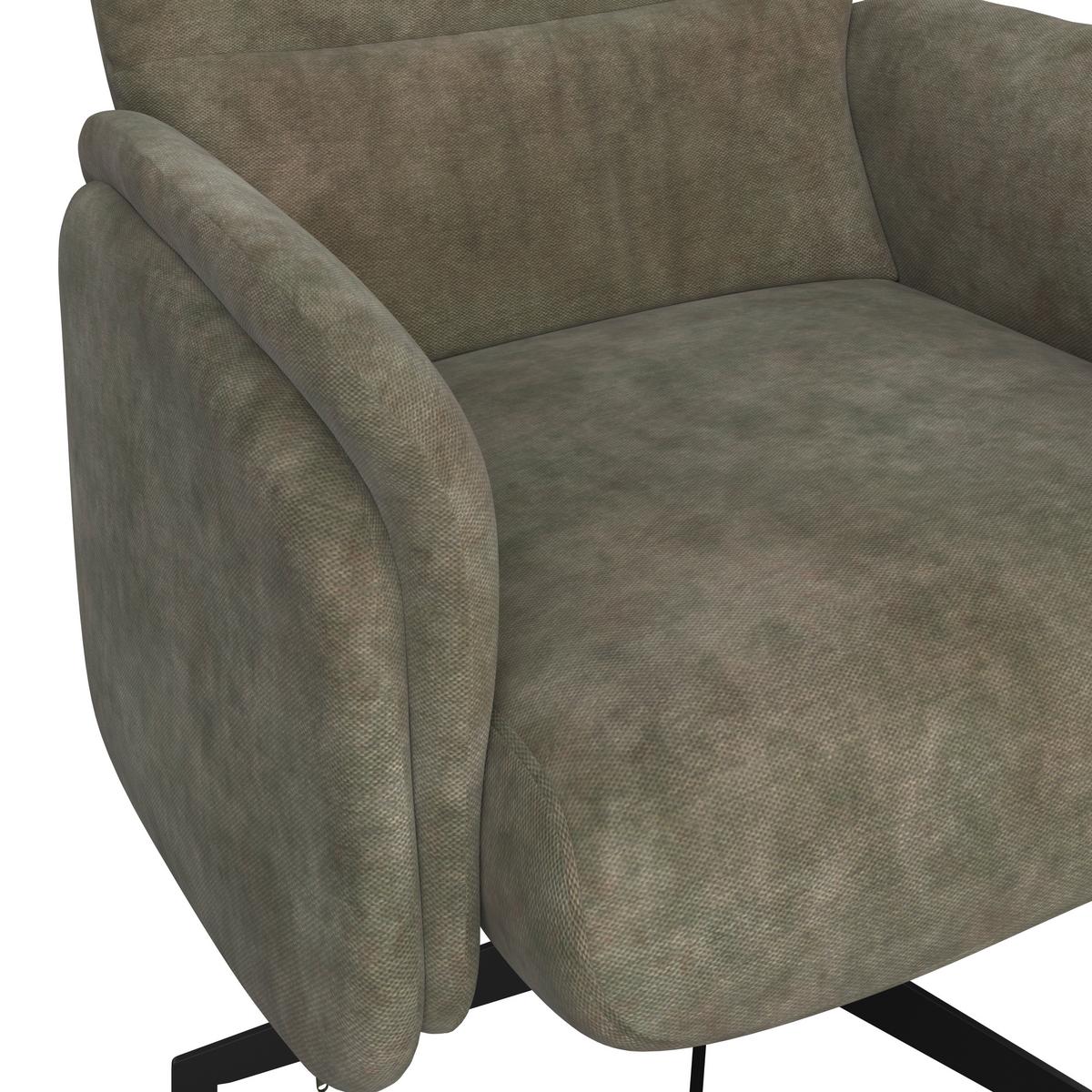 Relaxsessel Star grün, 360° drehbar - Schwarz/Grün, MODERN, Textil/Metall (72/107/86cm) - James Wood