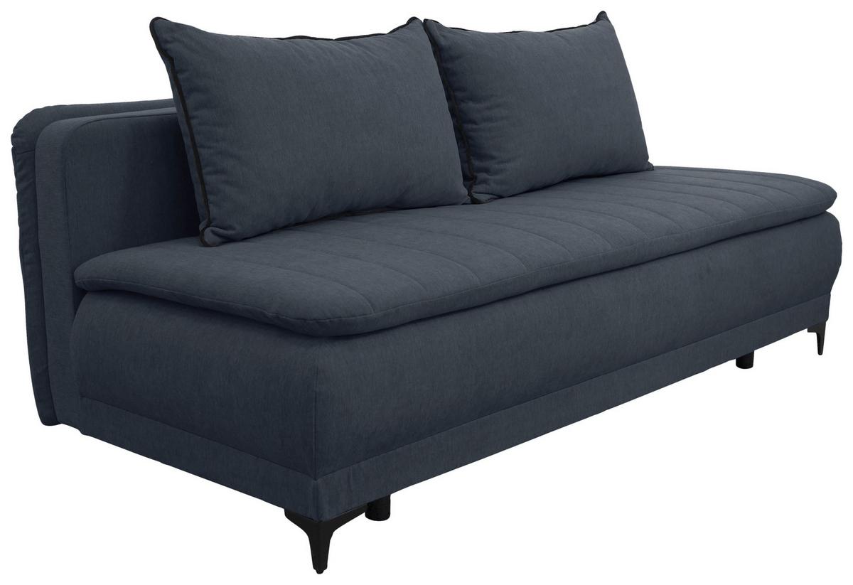 Schlafsofa Moliss Dunkelblau B: 202 cm - Schwarz/Dunkelblau, Basics, Textil (202/98/78cm) - Livetastic