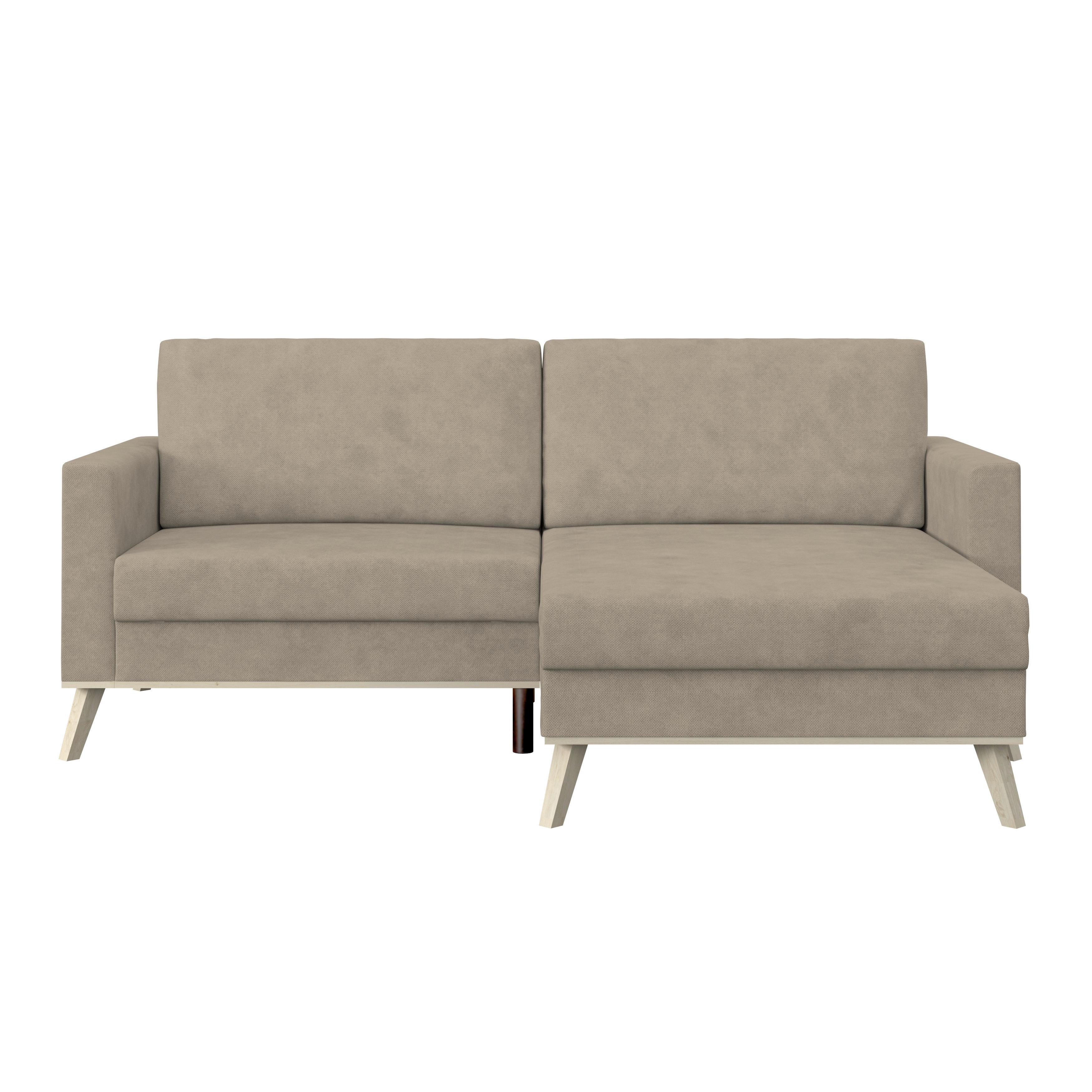 Ecksofa Carini - Eichefarben/Creme, Basics, Textil (222/152cm)