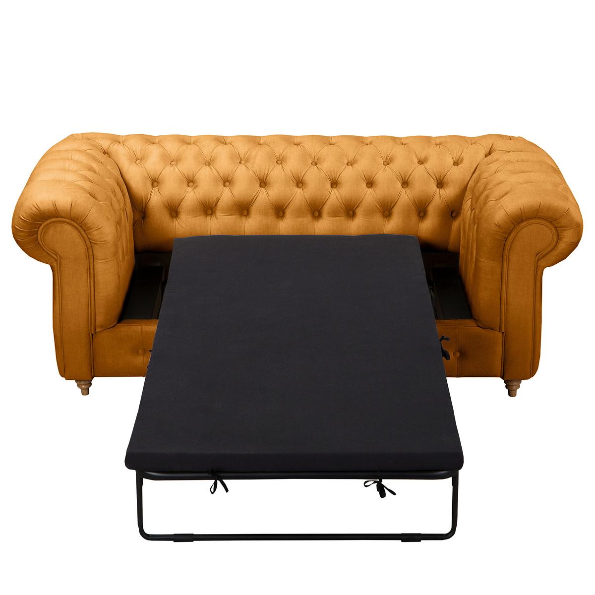 Schlafsofa Laura Bernsteinfarben, B: 190cm - Bernsteinfarben/Braun, Design, Textil (190/74/91cm) - P & B