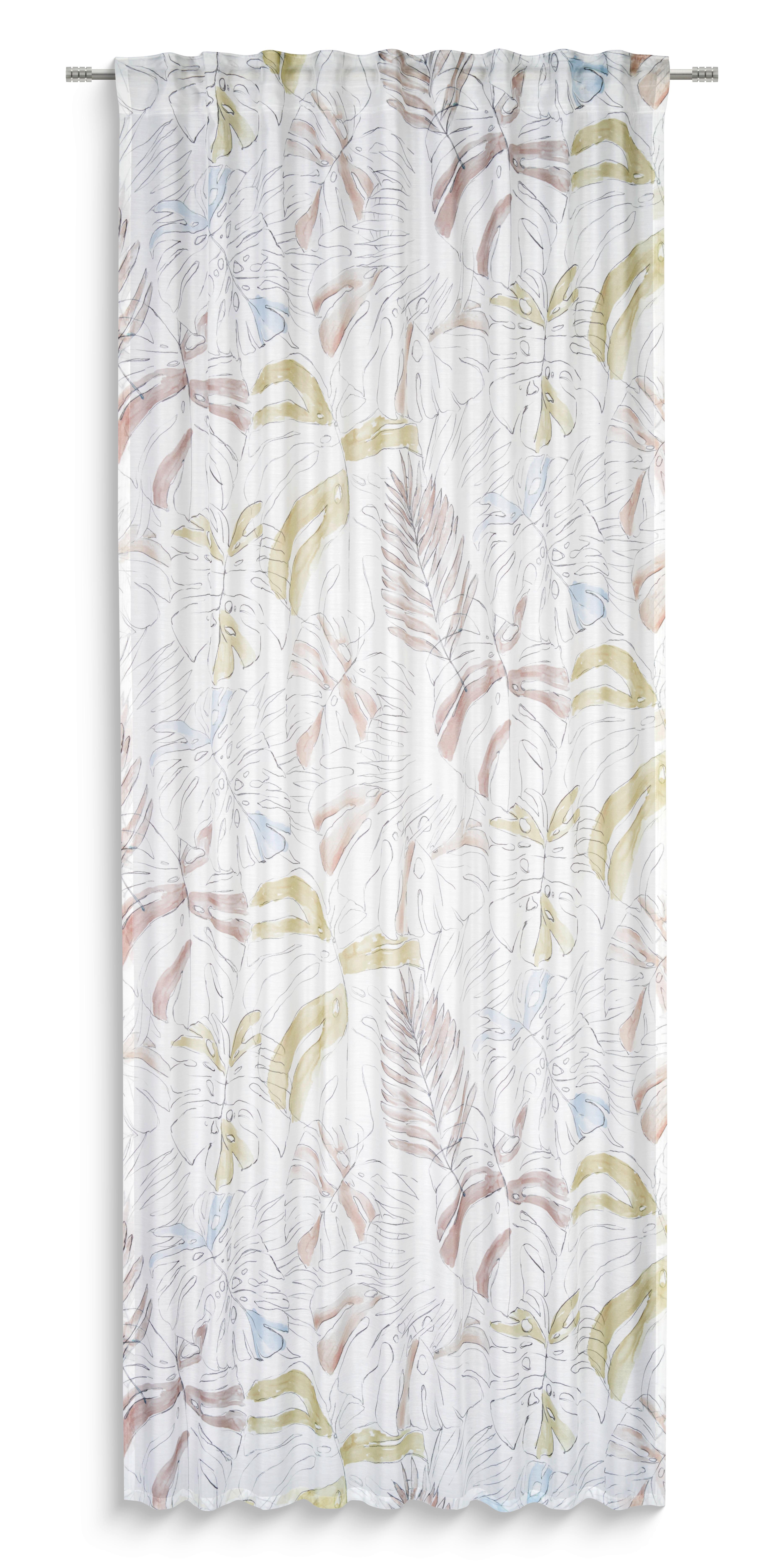 Fertigvorhang Bea - Blau/Weiß, MODERN, Textil (135/245cm) - Luca Bessoni