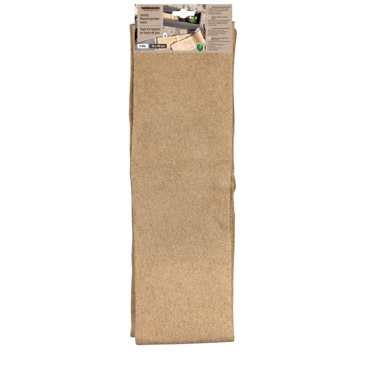 Bewässerungssystem, 3-teilig 07654 Jute Wasserspeichermatte - Beige, Basics, Textil (15/95cm) - Windhager