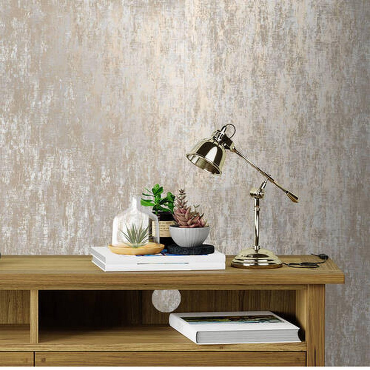 Vliestapete Whinfell - Champagner, Basics, Papier/Kunststoff (52/1000cm)