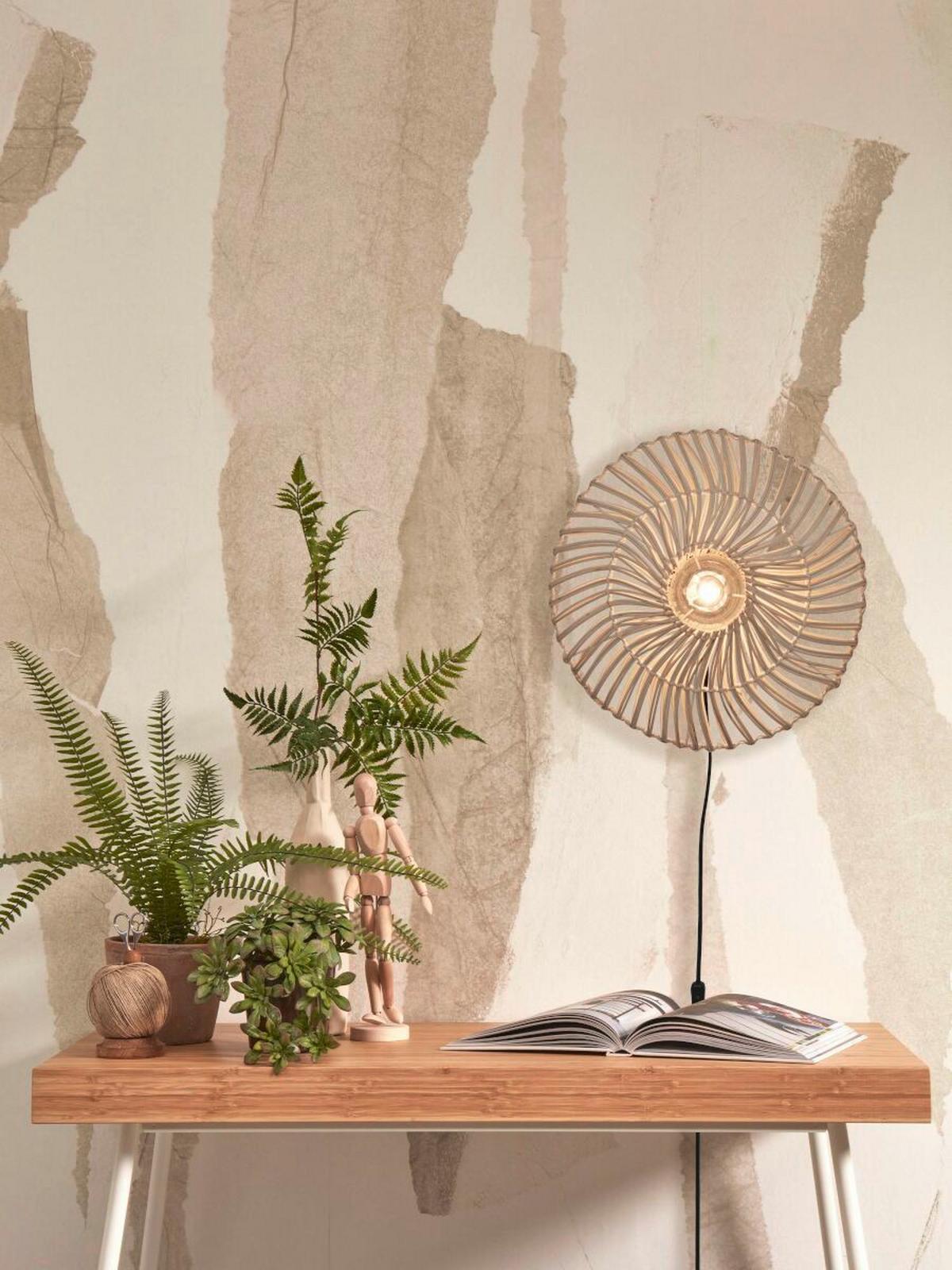 Wandleuchte Zanzibar/W/4012/W - Weiß, Trend, Naturmaterialien (40/12cm) - Good & Mojo