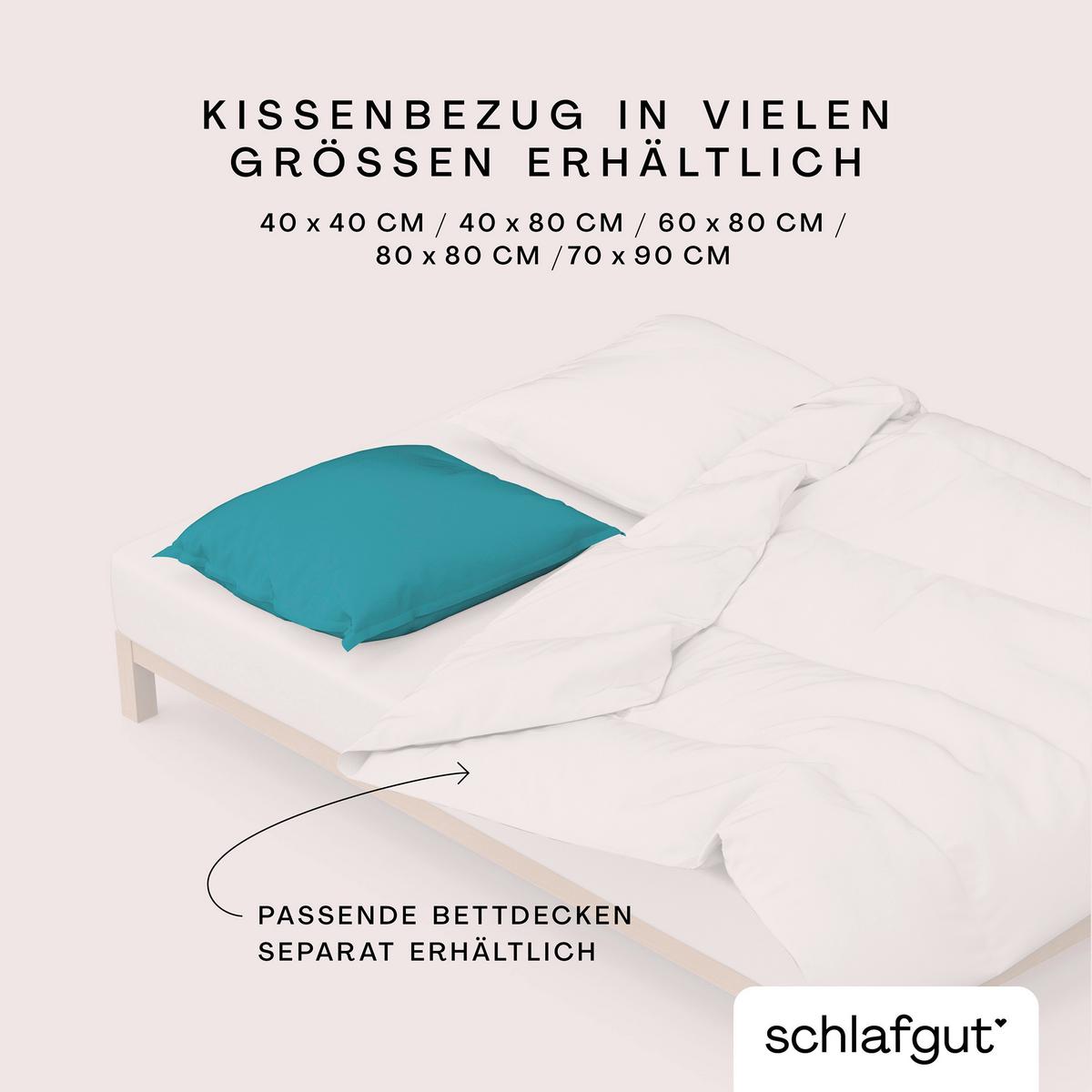 Kopfpolsterbezug Woven Satin - Pastellblau, Basics, Textil (70/90cm) - Schlafgut