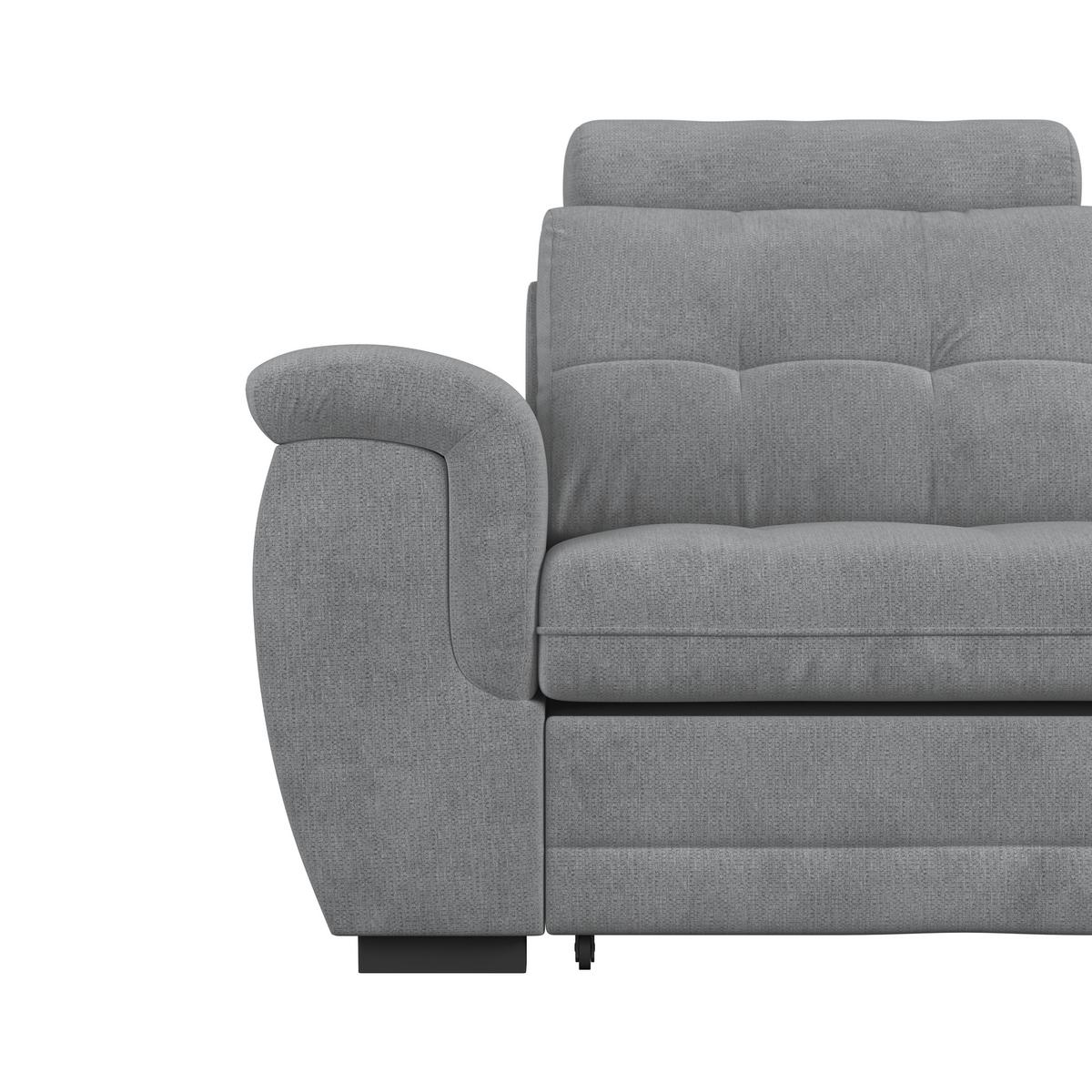 Ecksofa mit Schlaffunktion Falco new Grau 251x183 cm - Schwarz/Grau, KONVENTIONELL, Textil (251/183cm) - Ondega