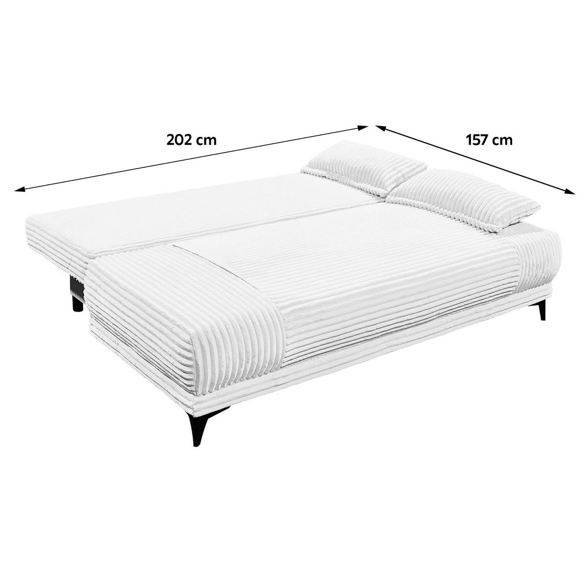 Schlafsofa Sally Weiß B: 211 cm - Schwarz/Weiß, KONVENTIONELL, Textil (211/96/105cm) - MID.YOU