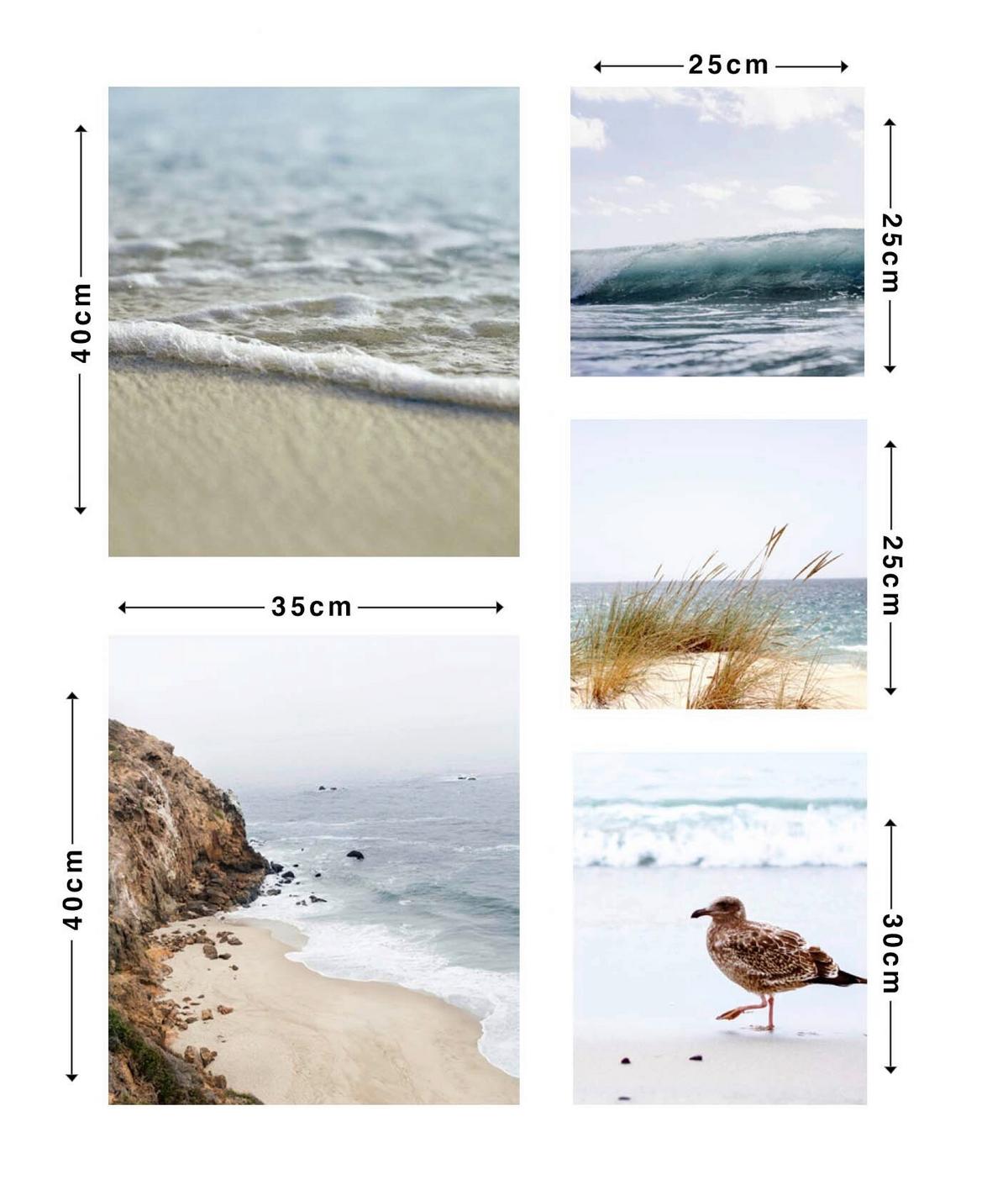 Leinwandbild Blick Aufs Meer - Multicolor, Basics, Wellpappe/Textil (80/60/2.5cm)