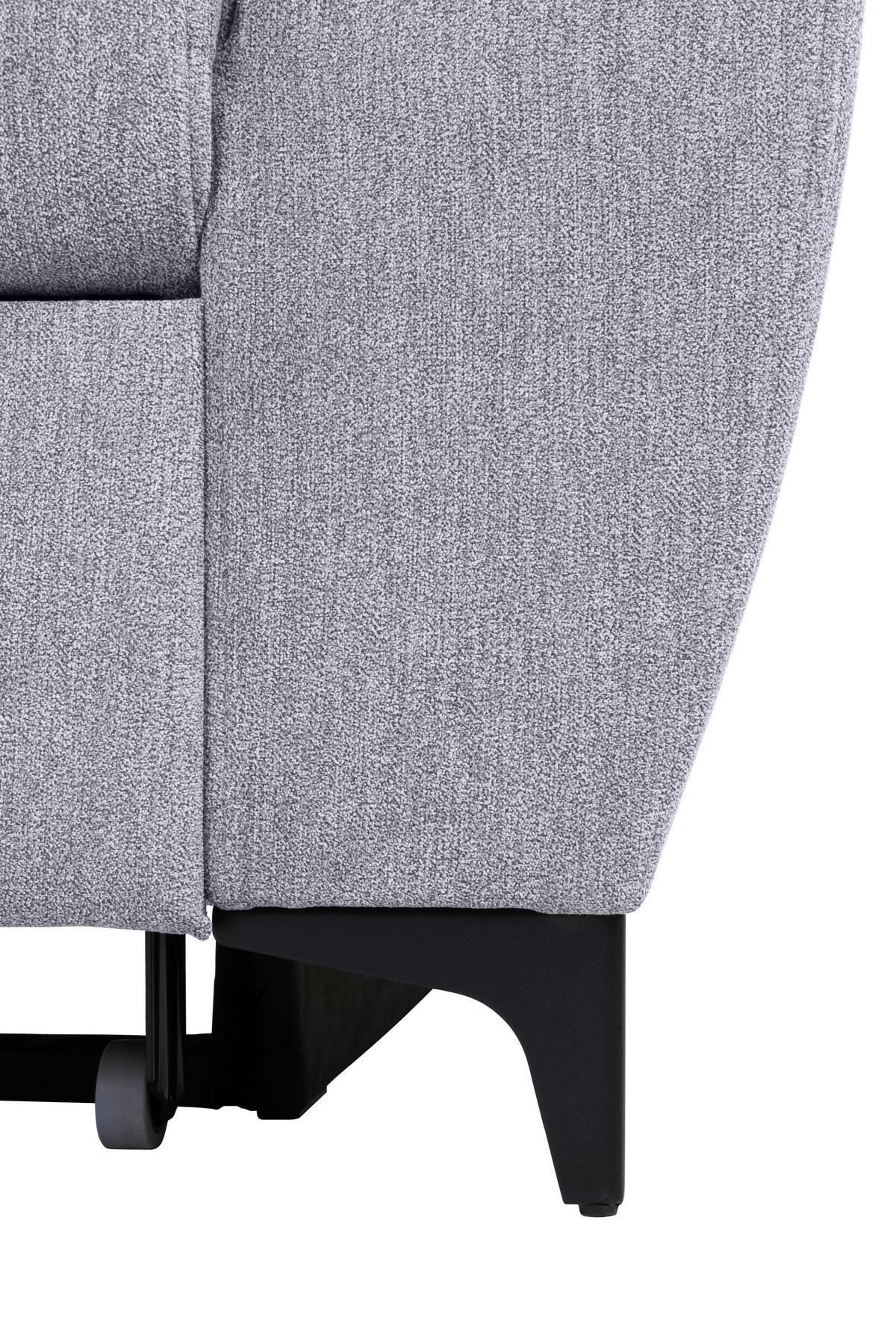 Ecksofa Lapis Grau S: 217/255 Cm - Schwarz/Grau, KONVENTIONELL, Textil (217/255cm) - MID.YOU