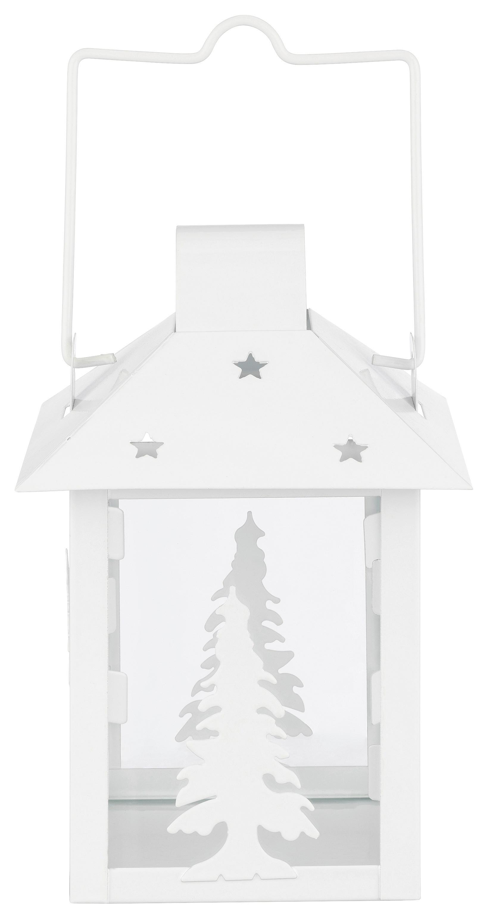 Laterne Noah - Weiß, KONVENTIONELL, Glas/Metall (10,5/10,5/16cm) - Luca Bessoni