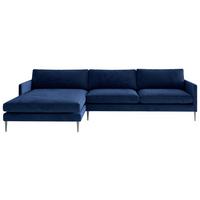 ECKSOFA JUSTIN - Blau, Design, Textil (154/277cm) - Livetastic