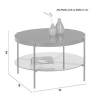 Okrúhly konferenčný stolík zo skla Aiko - čierna, Modern, kov/sklo (75/75/45cm) - Mömax
