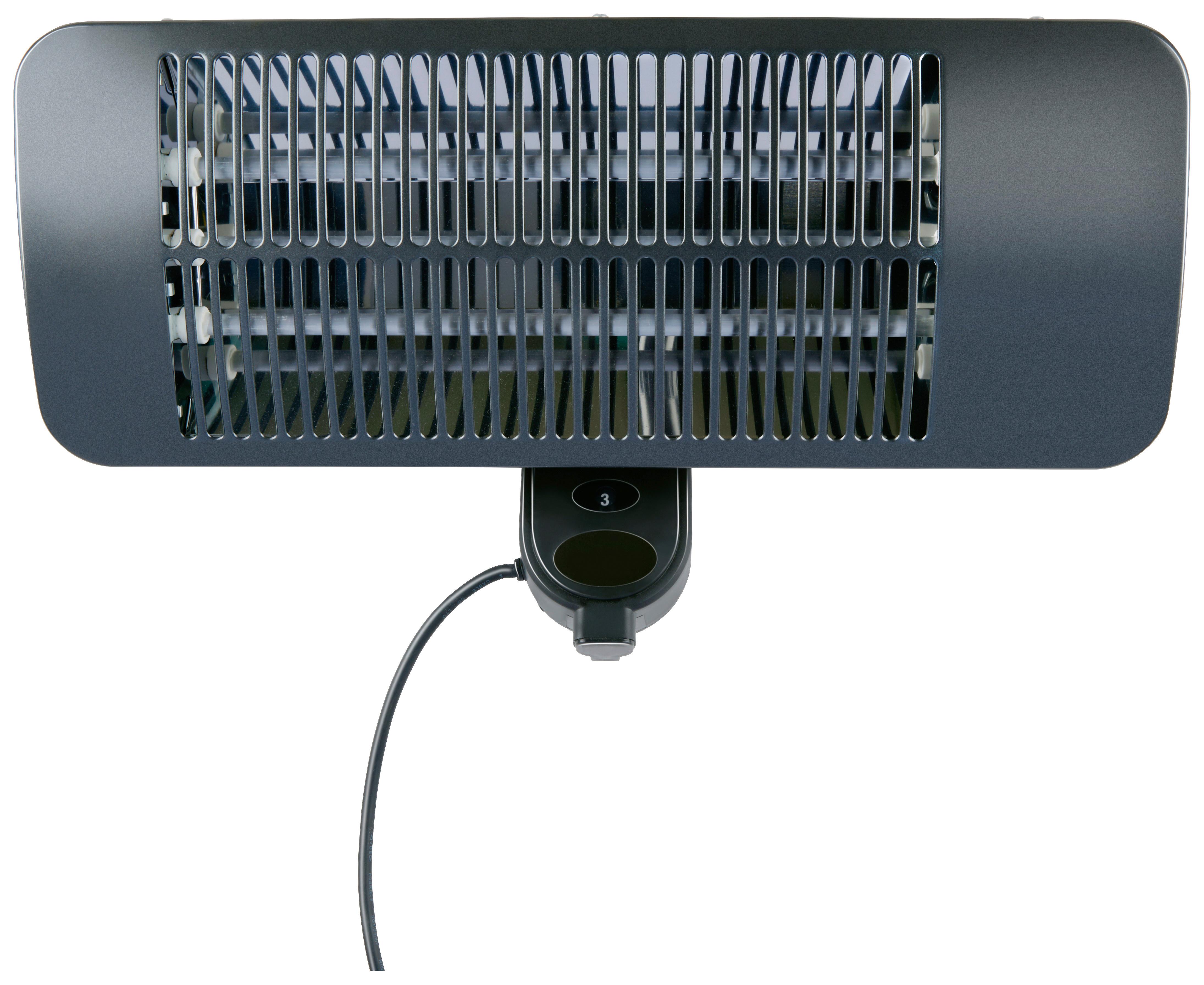 Terrassenstrahler Patio Heater Wall  650-2000w - Schwarz, Basics, Metall (50/19,5/11cm)