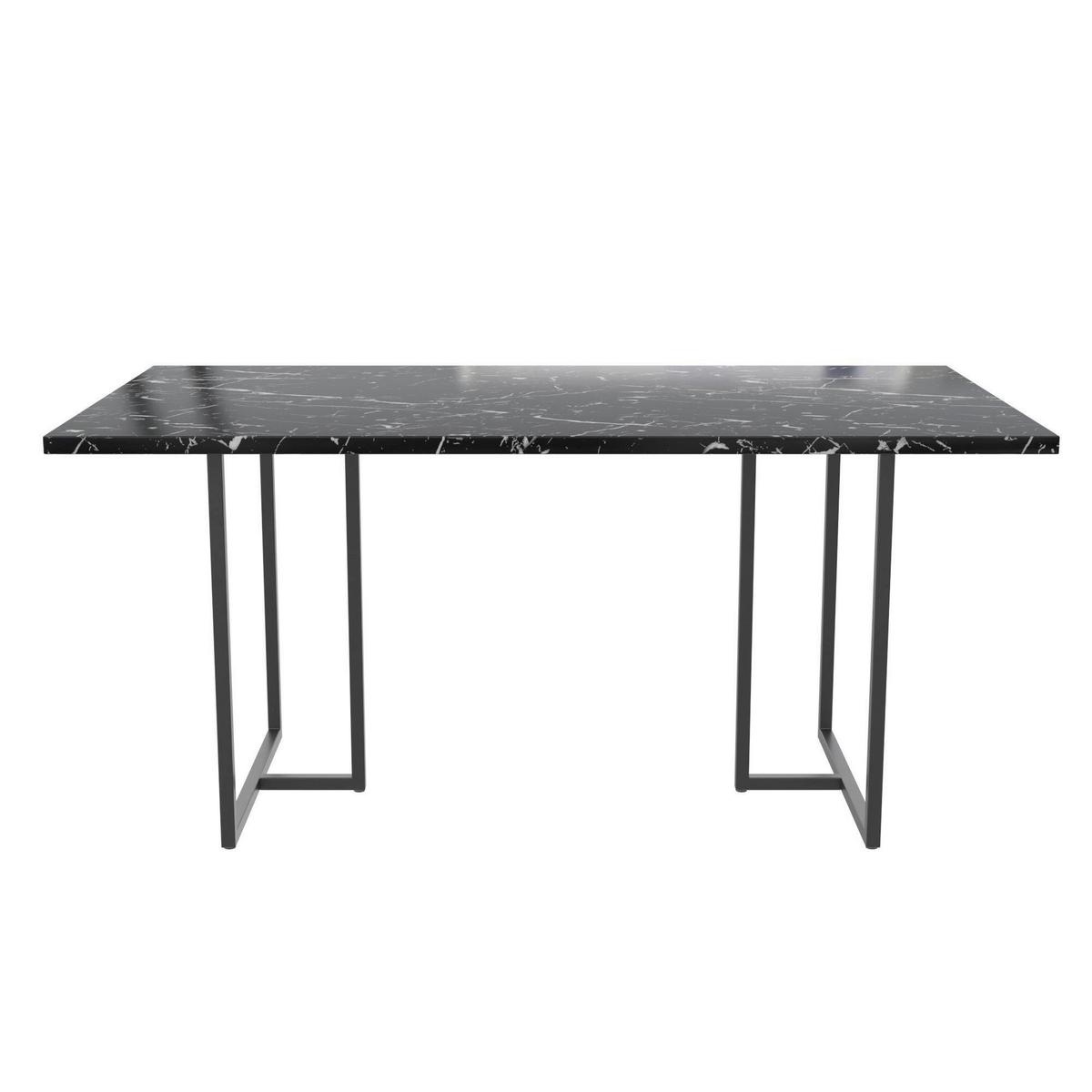 Essttisch Astor 160x90 Marmoroptik - Schwarz, Design, Holzwerkstoff/Metall (160/90/75cm) - MID.YOU