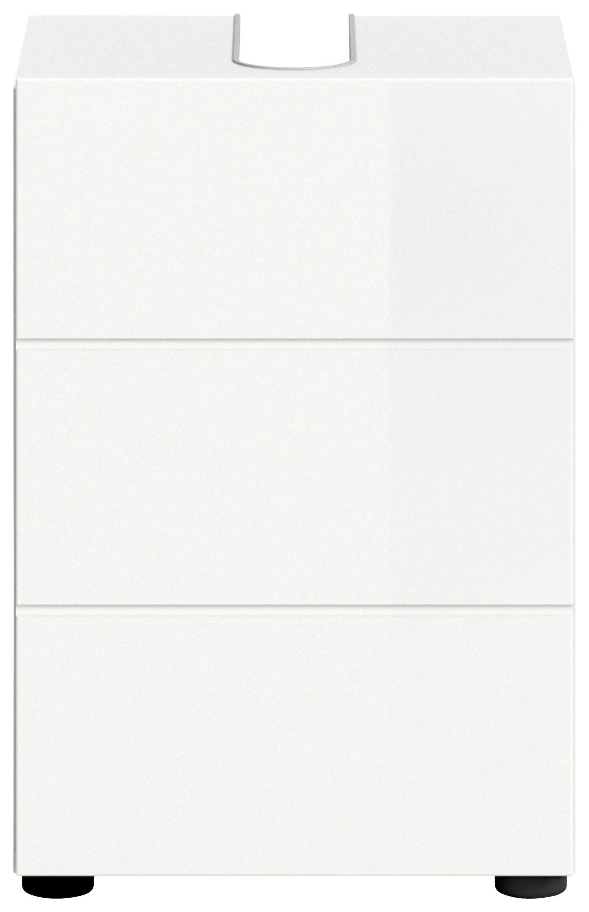 Gästebad Vira - Weiß Hochglanz/Schwarz, MODERN, Holzwerkstoff (38/190/34cm) - MID.YOU