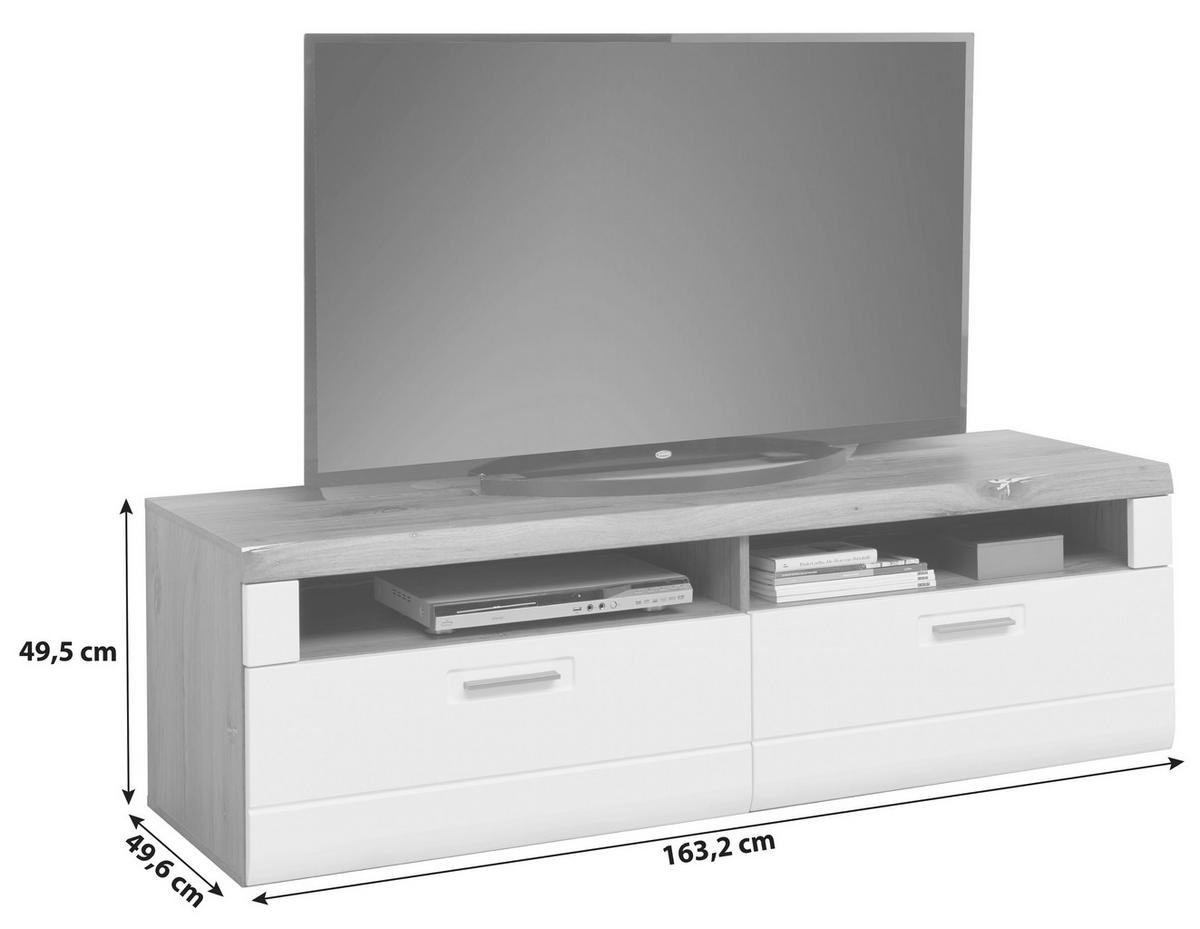 Tv-elem Auris - tölgyfa/fehér, Modern, faalapú anyag (163/50/50cm) - Luca Bessoni
