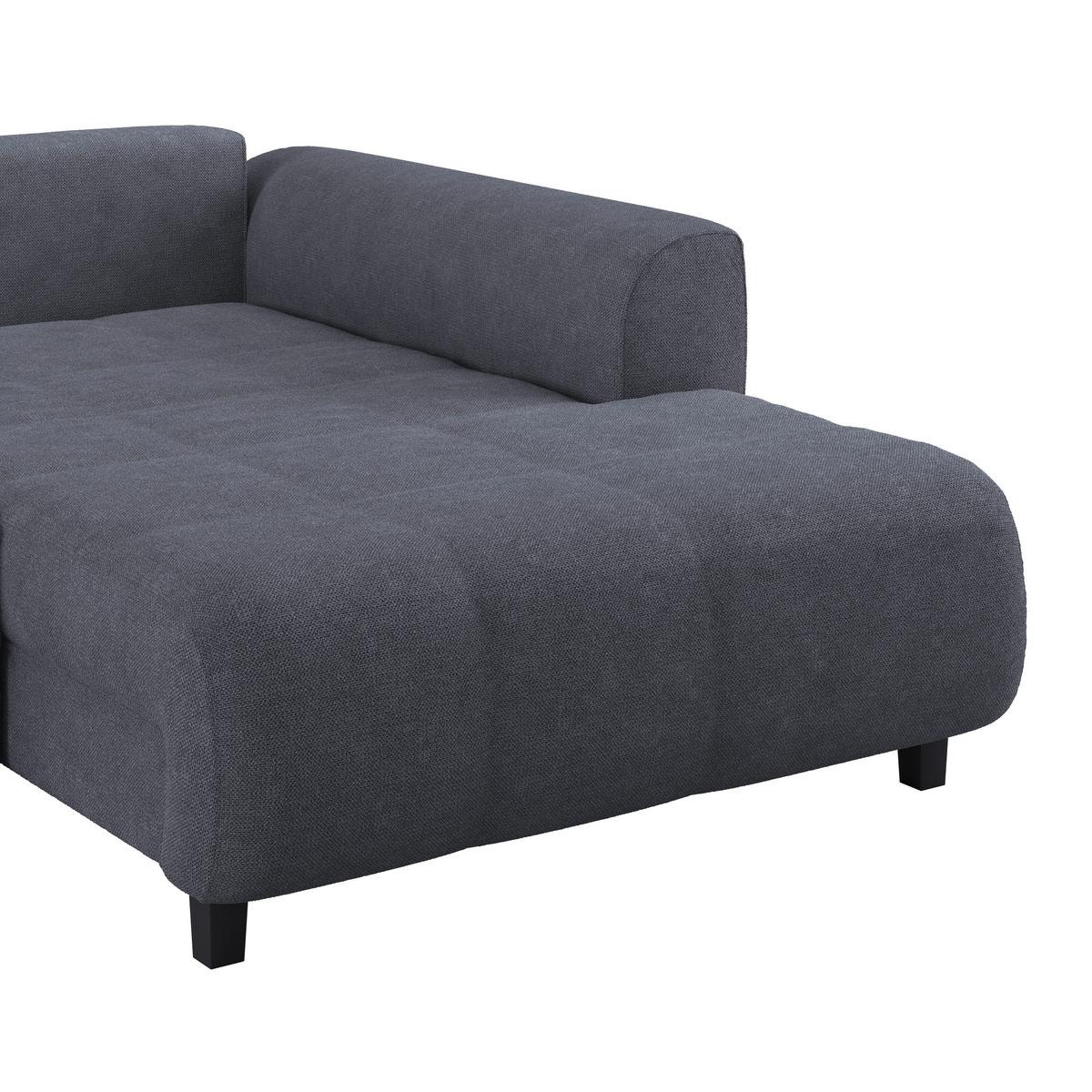Ecksofa Mendoza - Anthrazit/Schwarz, Design, Textil (309/197cm) - Ondega