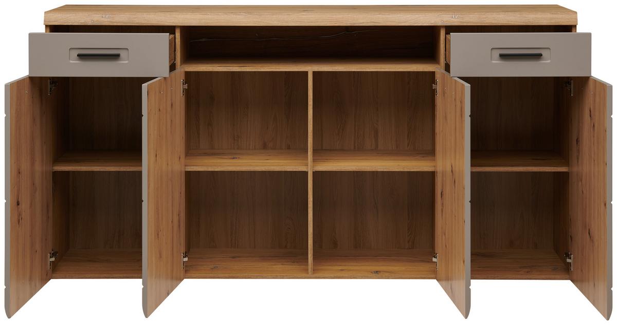 Sideboard B: 200 Cm Auris Basalt/eiche Dekor - MODERN, Holzwerkstoff (200/104,7/43,1cm) - Luca Bessoni