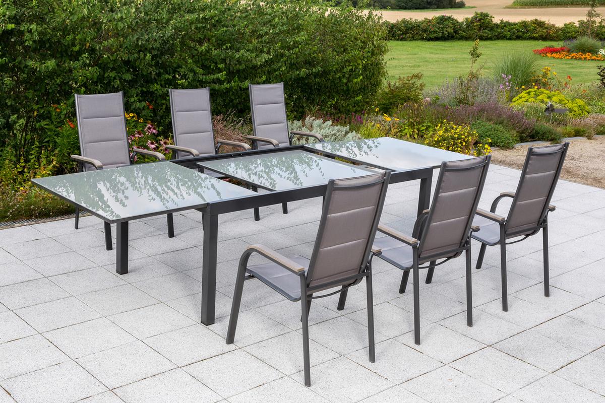 Gartenset Trivero - Graphitfarben/Braun, MODERN, Textil/Metall - Gardenson