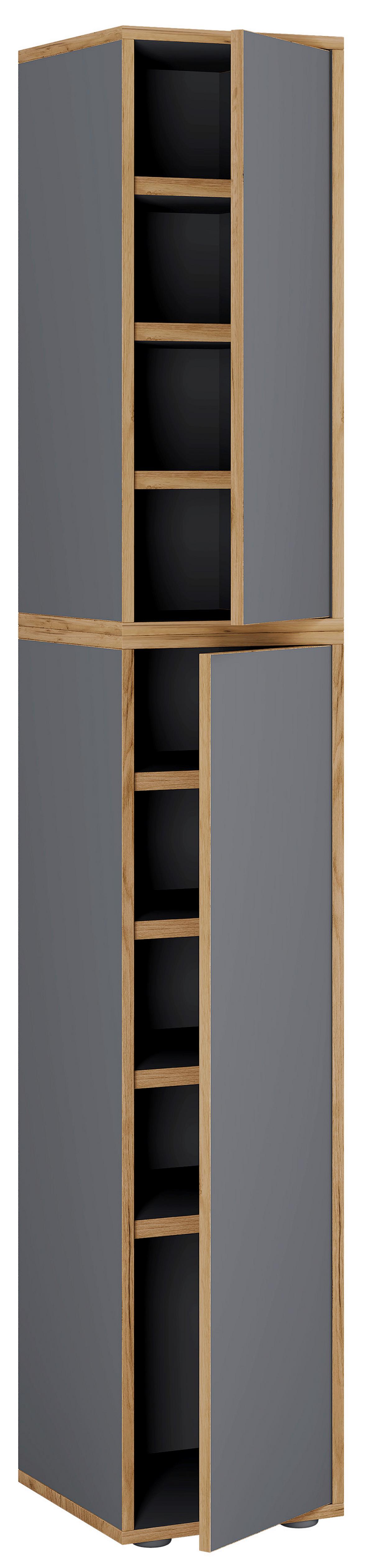 Schuhschrank Salia Anthrazit/honigeiche B: 30 Cm - Honigeiche/Anthrazit, Design, Holzwerkstoff (30/183/33cm) - MID.YOU