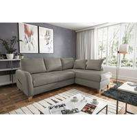 Ecksofa Compact Schlammfarben B: 227x168 cm - Schlammfarben/Buchefarben, Design, Leder/Textil (227/168cm) - Livetastic